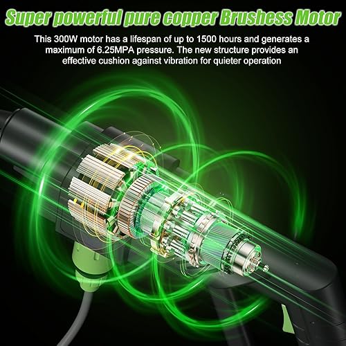 Miniatura 6 de Lavadora a presión inalámbrica, 6 en 1, boquillas ajustables de 4 L/min (1 GPM) 21 V 1.5 Ah, batería recargable, lavadora de energía eléctrica,