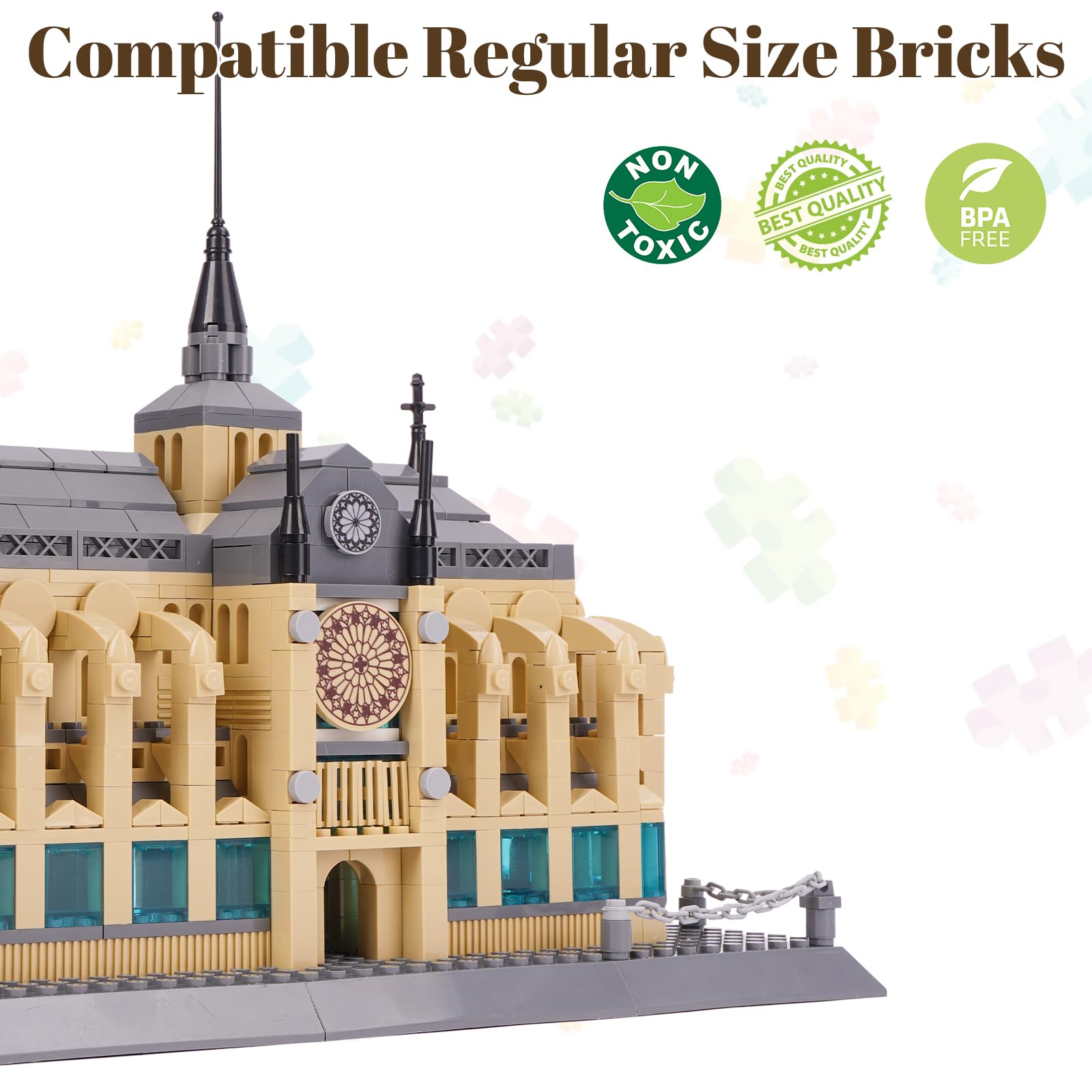 Juego Bloques construcción la Catedral Notre Dame, Kit Modelos arquitectónicos Historia mundialmente Famosa, Juego colección monumentos Famosos para Adultos niños Mayores 8 años 1382 Piezas