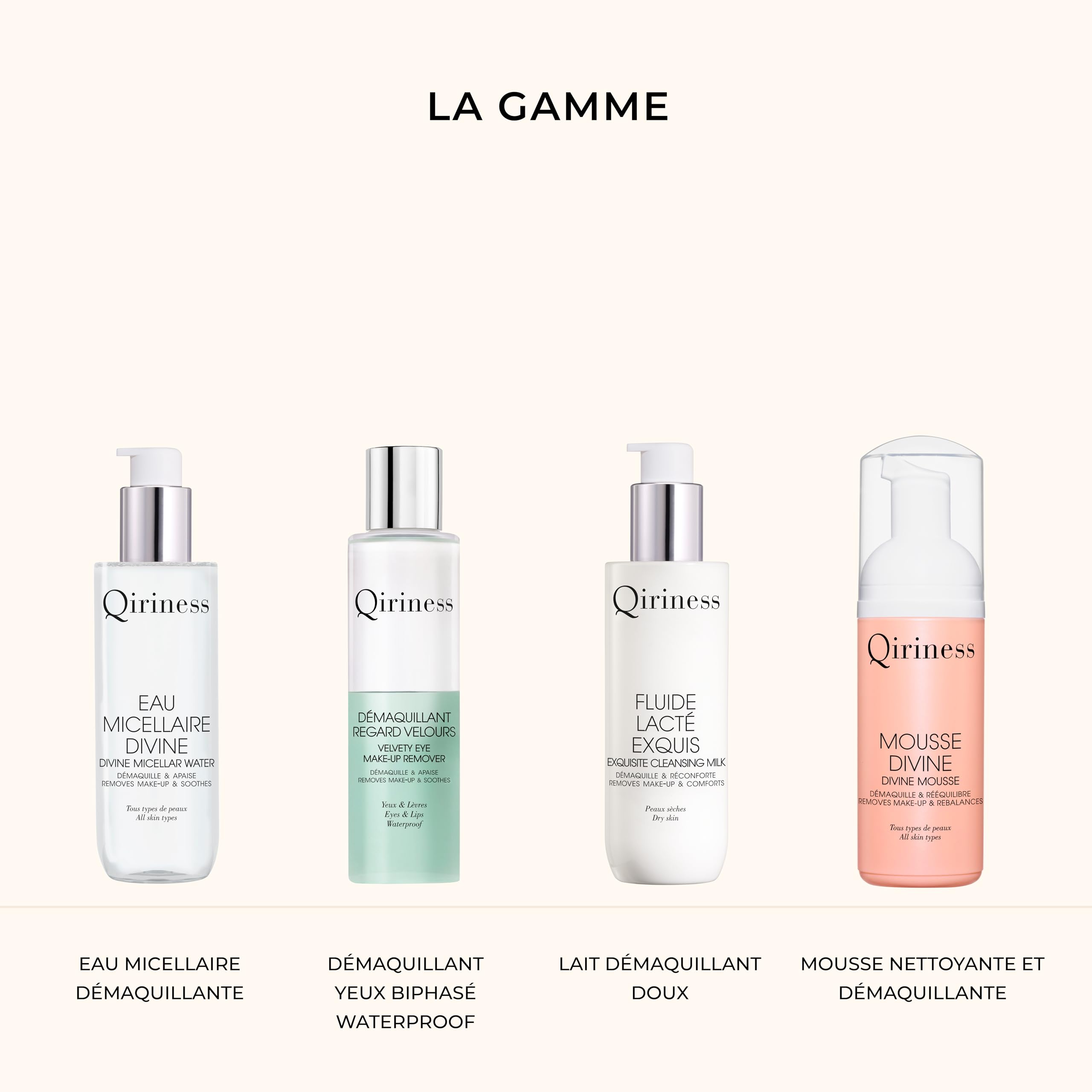 Qiriness - Mousse Nettoyante et Démaquillante Vitamine C - Mousse Divine - Pour le Visage - Tous Types de Peaux - Parfum Fruité - Texture Mousseuse Ultra-Douce - 125 ml