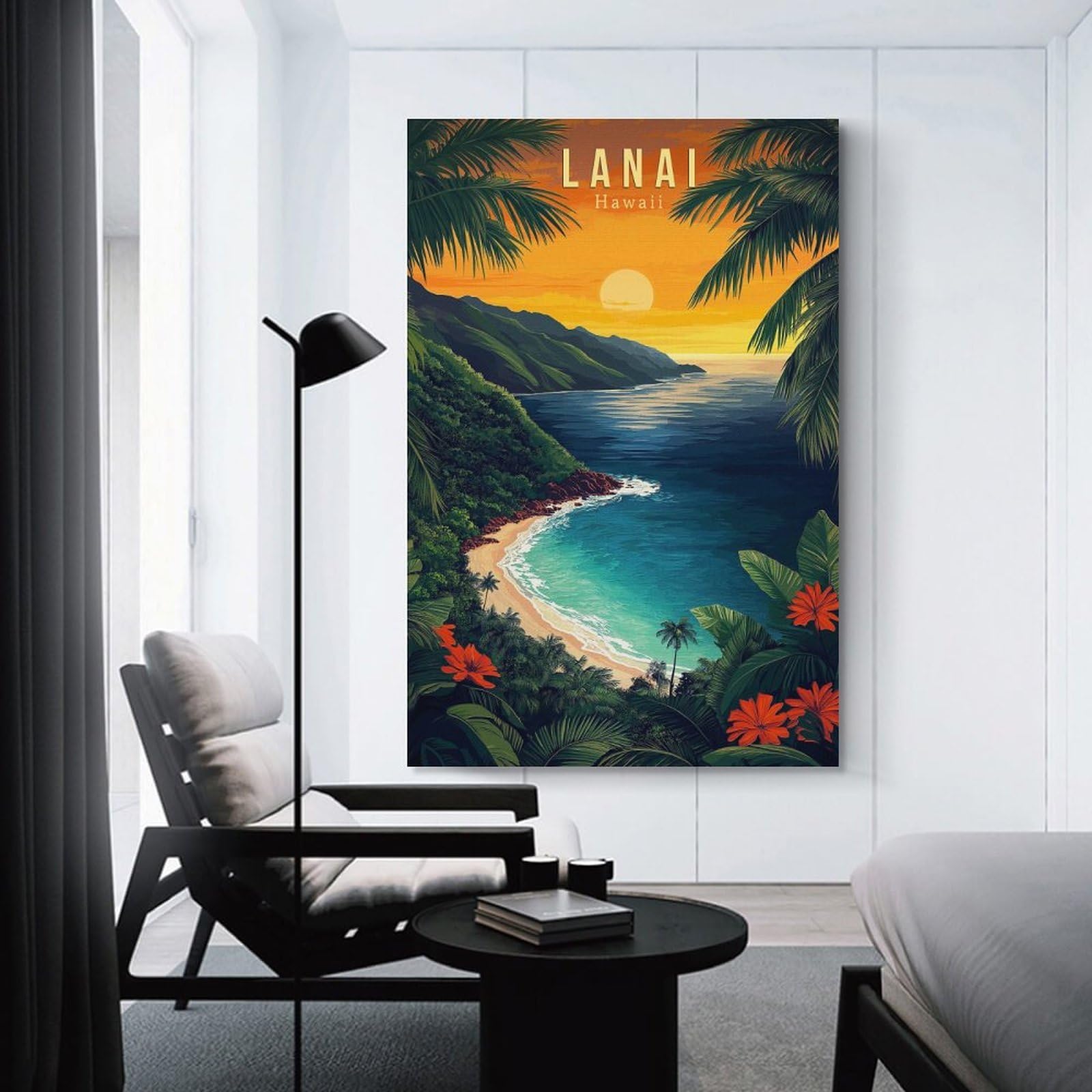 Junmoney Lanai Hawaii Travel Home Decor Wall Art, 20x30inch(50x75cm), for Wall Displays, Bedrooms Or Room Updates, Ideal for Building A Coordinated Art Wall
