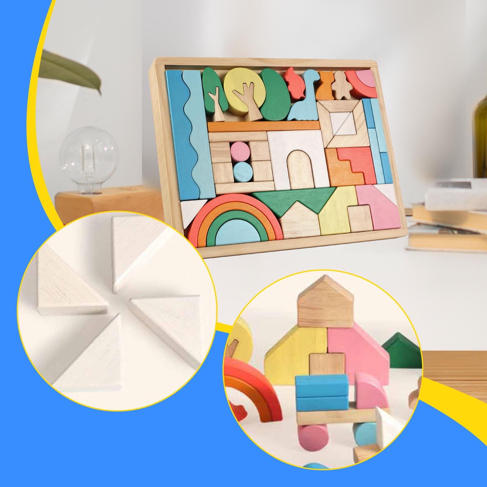 MERIGLARE Bloques de Construcción de Juguetes Decorativos de para Niños Pequeños de 1 a 5 años