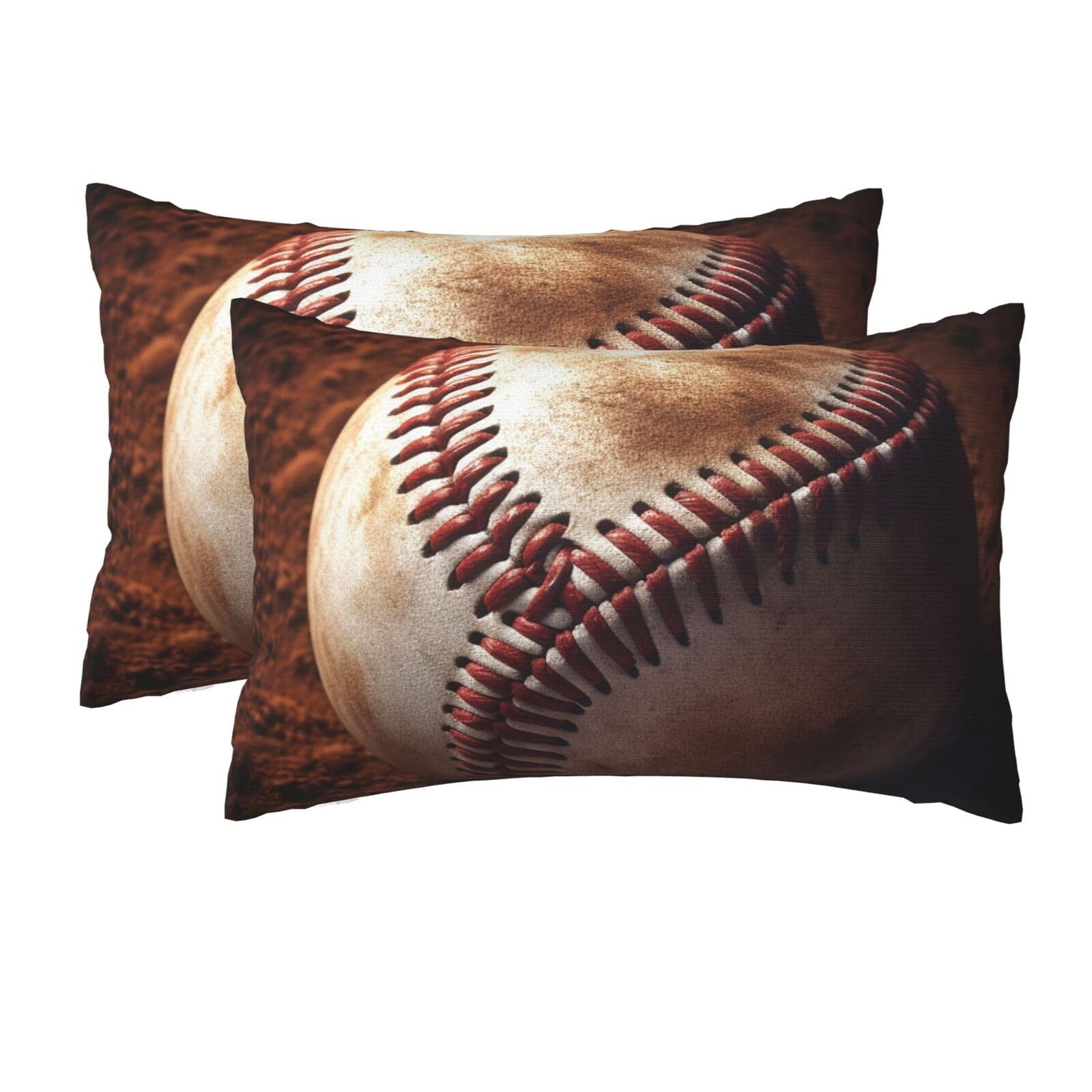 2 Pack Queen Pillow Cases with Hidden Zipper, Soft Breathable Pillow Covers for Hair and Skin, Baseball Pillowcases 20"x30" Bed Pillow Protectors Cover for Sleeping Gifts