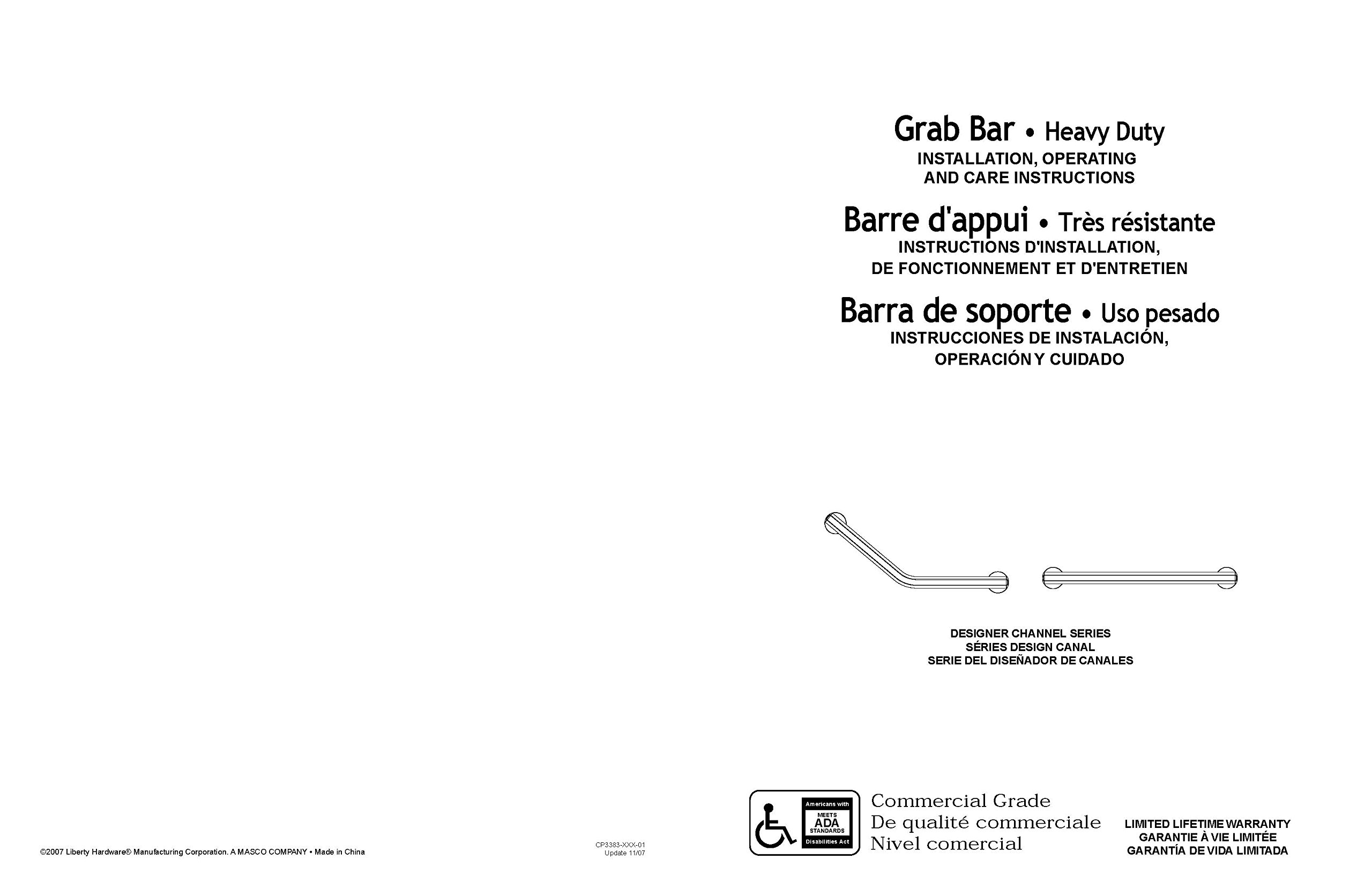 Delta das5316-sn baño ducha seguridad Grab Bar con 16 "x 1 1/4" EN ÁNGULO decorativo, níquel satinado