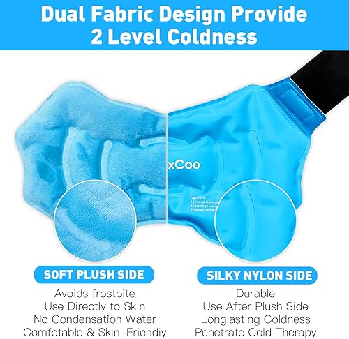 Miniatura 9 de Bolsa de hielo de tobillo para hinchazón, bolsa de hielo de gel reutilizable para lesiones de tobillo, terapia de compresión fría para aliviar el