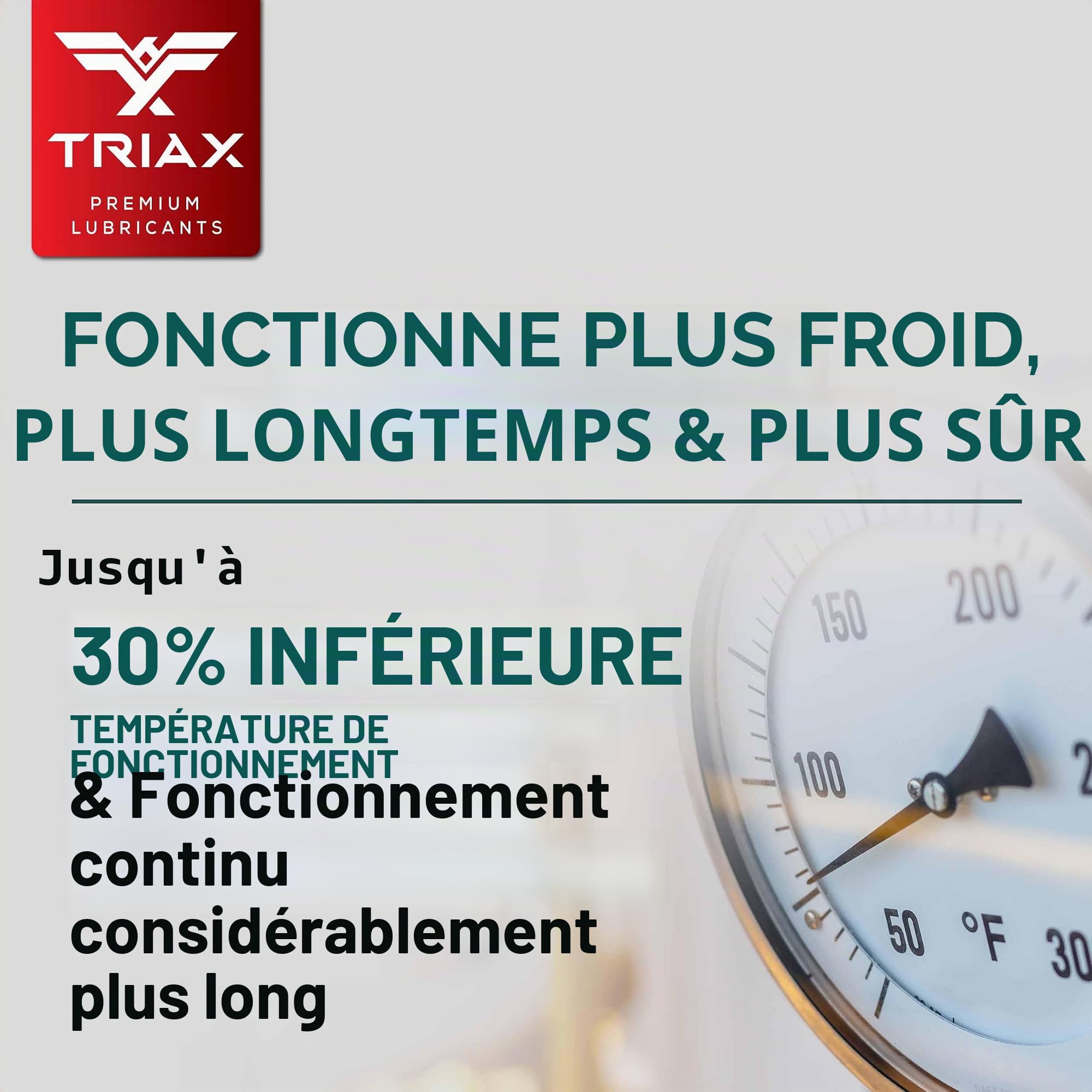 TRIAX Kompressor MV ISO 46 / SAE 20 Huile Entièrement Synthétique pour Compresseur d’Air Rotatif Palettes Vis Alternatif et Pompe à Vide Haute Température Longévité du Fluide jusqu’à 20 000 Heures