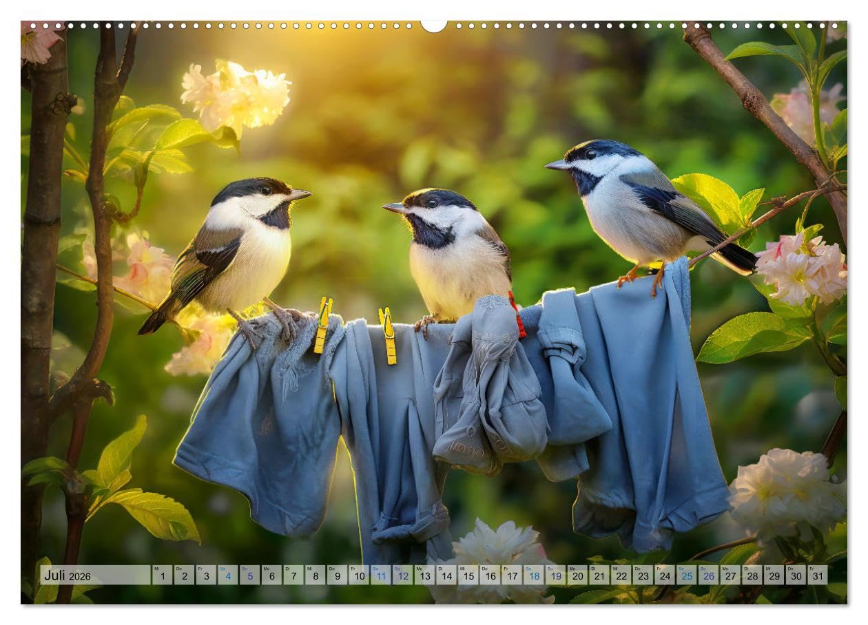 Wilde Nachbarn - Tierisches Treiben im Gartenparadies! (hochwertiger Premium Wandkalender 2026 DIN A2 quer), Kunstdruck in Hochglanz: Spaß im Grünen - Tiere auf Tour im Garten! (CALVENDO Tiere)