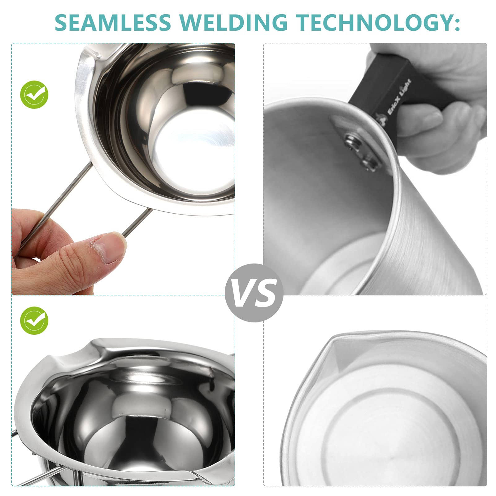 DOITOOL Sturdy Stainless Steel Melting Pot for Baking Chocolate Discs Wafers Melts