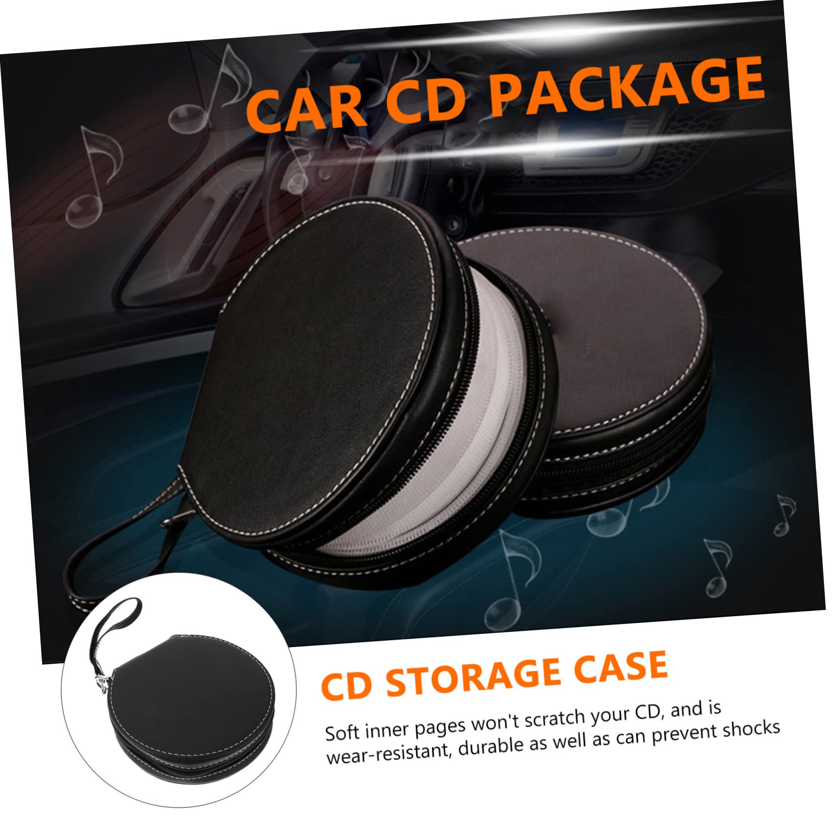 KONTONTY Capacity CD Storage Case Portable Disc Dvd Organizer for Home and Travel Lightweight Design with Zipper Closure for Easy Access and Space Saving