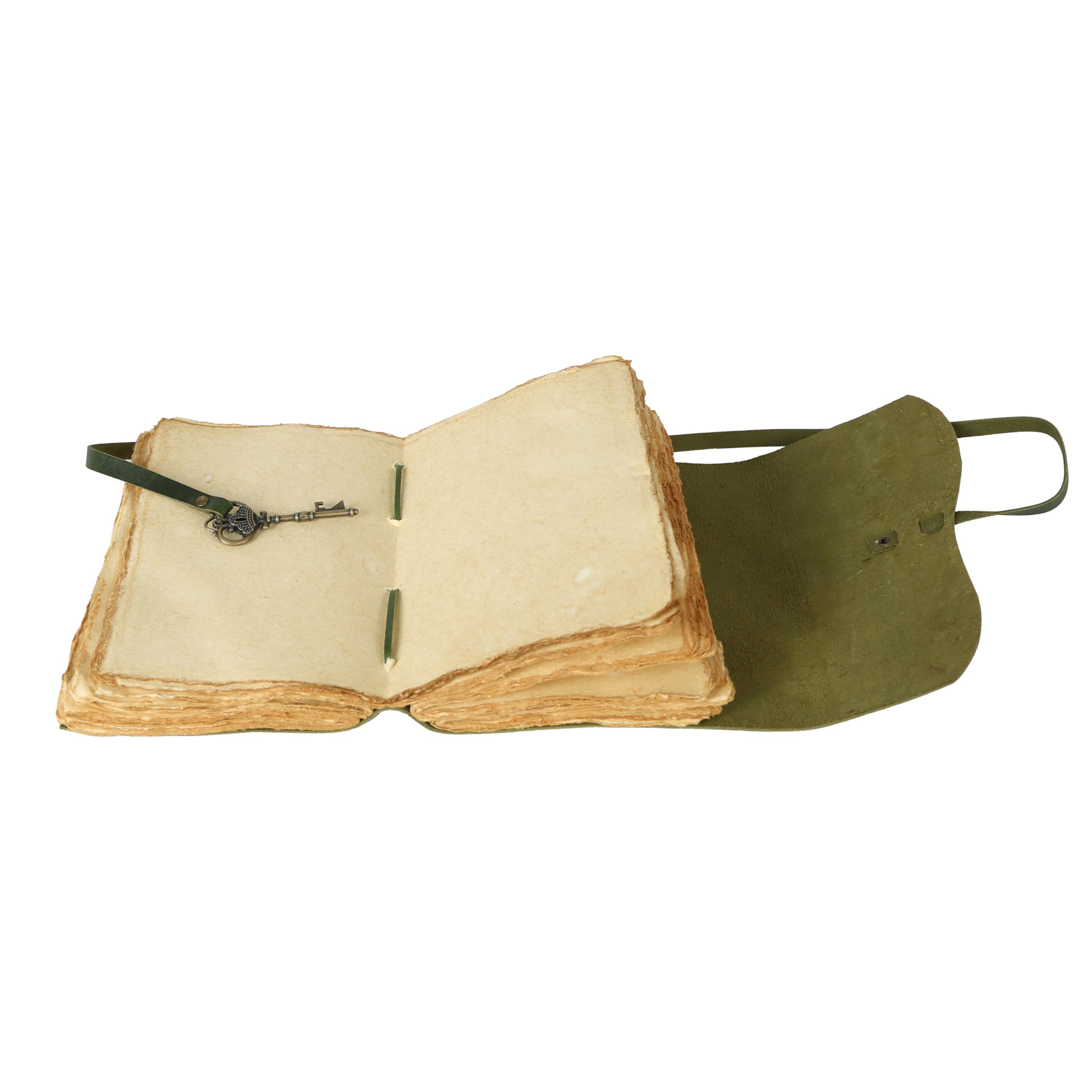 TUZECH Cuaderno encuadernado en cuero hecho a mano con cuaderno de bocetos con borde descolorido para hombres y mujeres, diario de viaje y blocs de escritura (7x5 pulgadas, verde)