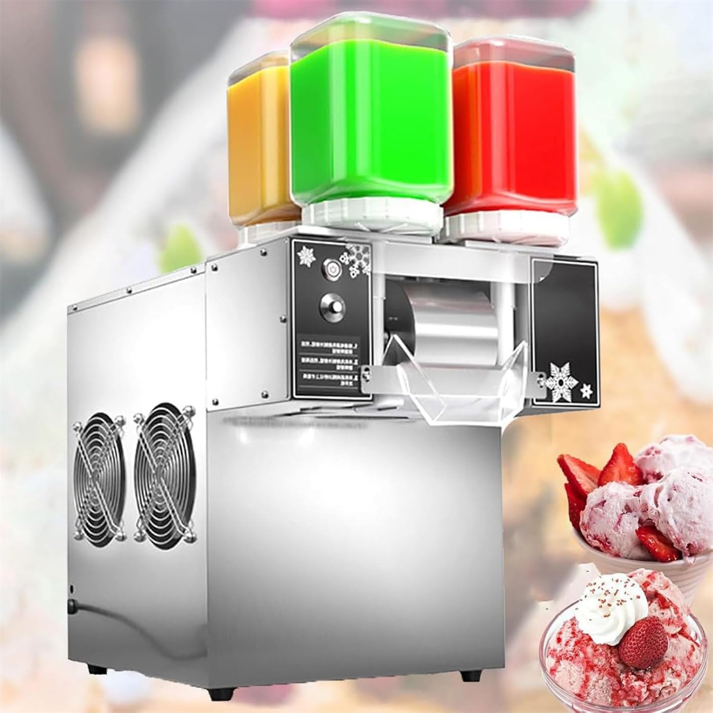 Snowflake Ice Cream Machine Automatic Snowflake Ice Machine Snow Cone Shaver Continuous Ice Machine Ice Shaved Machine Ice Crusher,220V