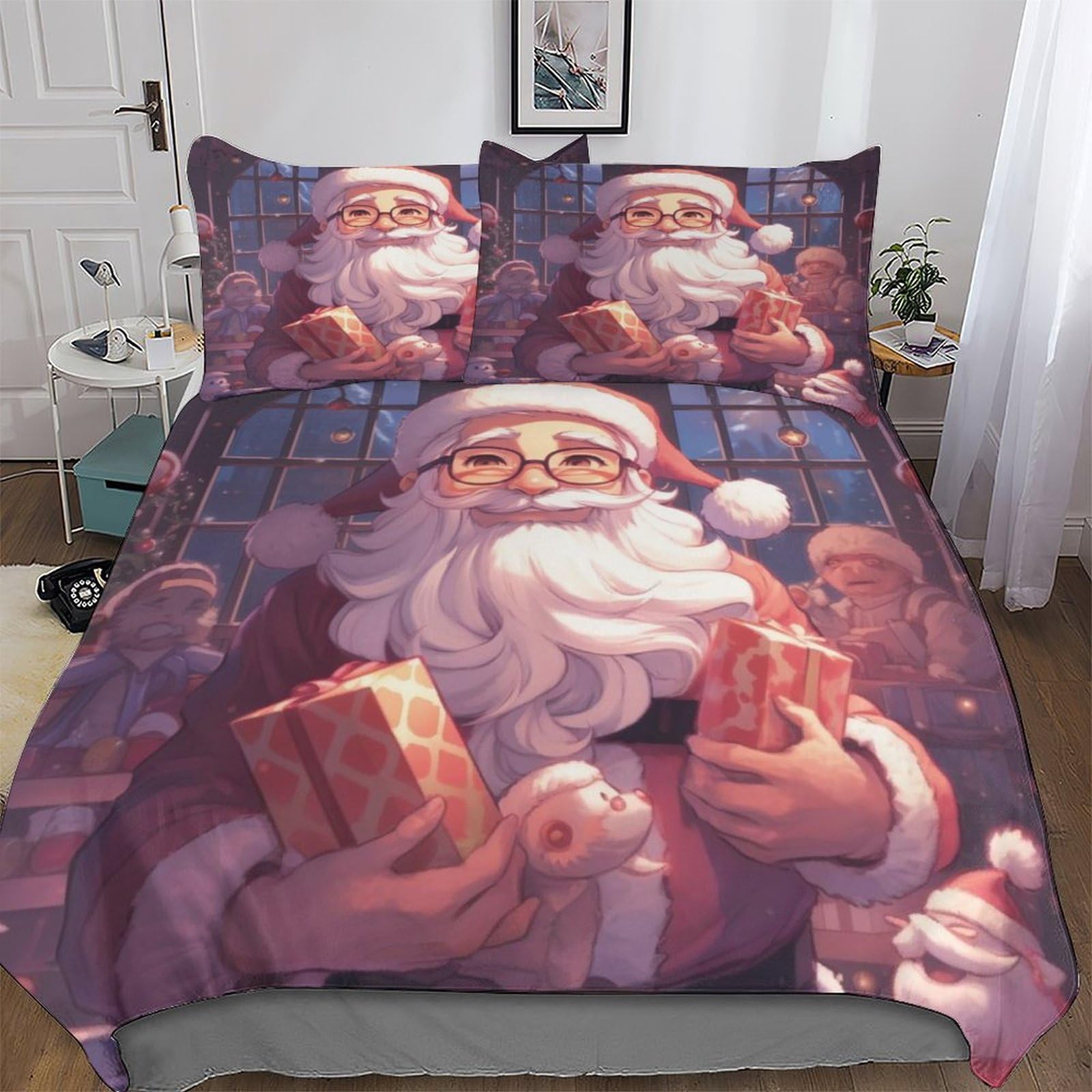 Housse de couette King 220x240 cm avec taies en microfibre douce