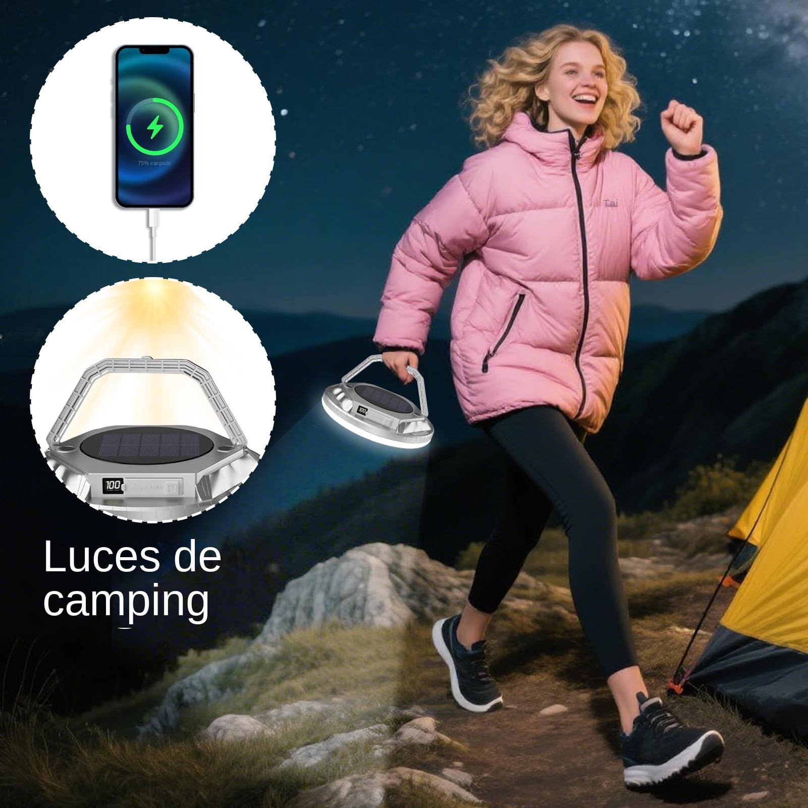 Lanterne da campeggio, 1600 lumen, per tenda alimentate da