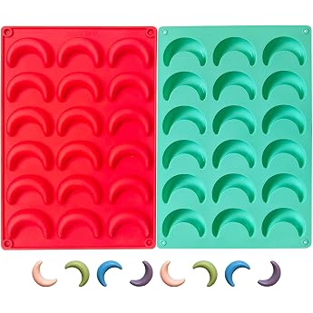 Pack of 2 vanilla crescent baking moulds, vanilla cookie cutter, silicone mould baking moulds, tray for baking tray vanilla, 