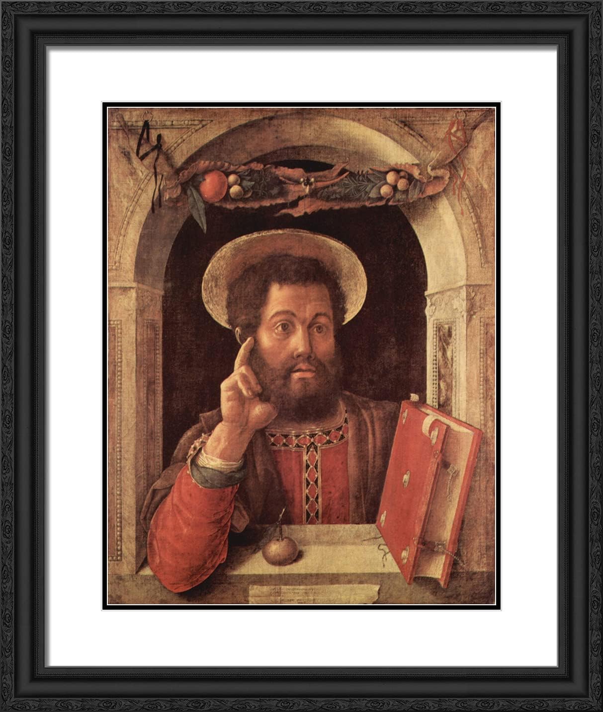 ArtDirect Mantegna, Andrea 20x23 Gold Ornate Framed Art Print with Double Matting Titled: Evangelist
