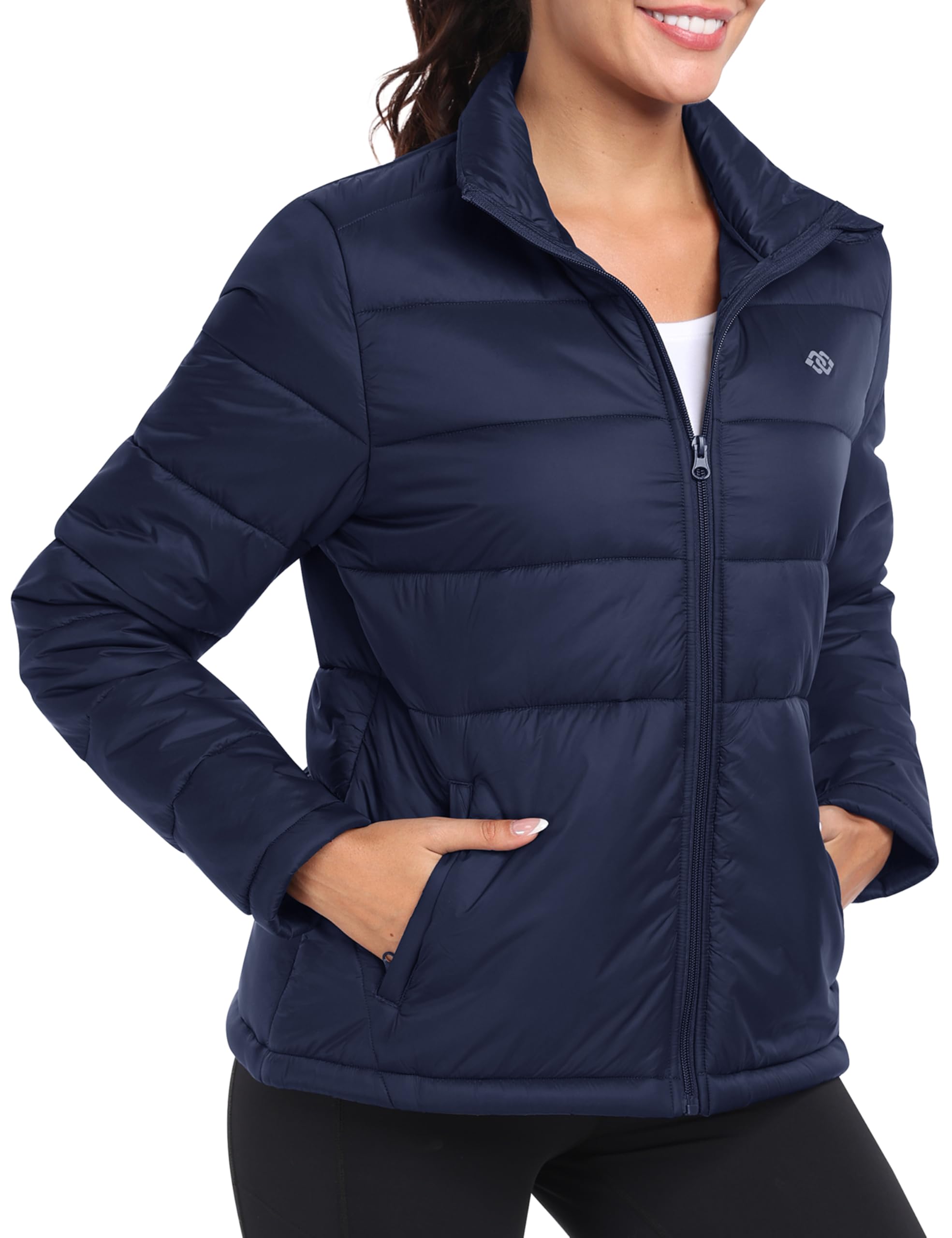 MoFiz Giacca termica da donna, con cappuccio, leggera, ibrida, da escursionismo, termica, calda, con cerniera completa, per l'inverno, l'autunno, la corsa