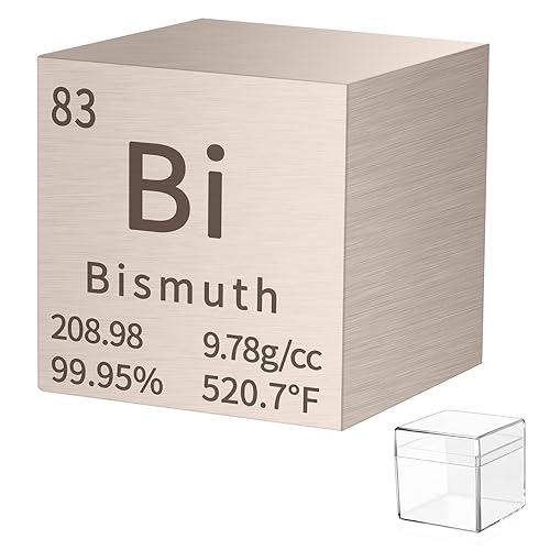 Cubo de bismuto de densidad de metal, cubo de elementos de alta densidad de metal puro para colecciones de elementos, experimentos de laboratorio,