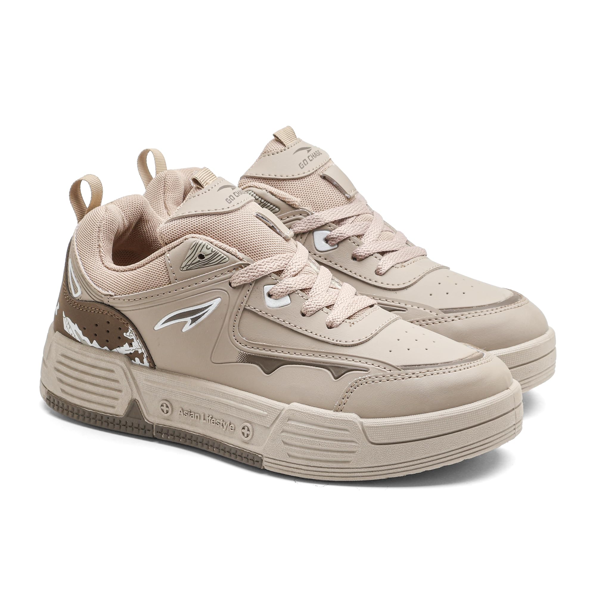 ASIAN Lifestyle-02 Men’s Beige Sneakers BEIGE MOUSE - Image 1
