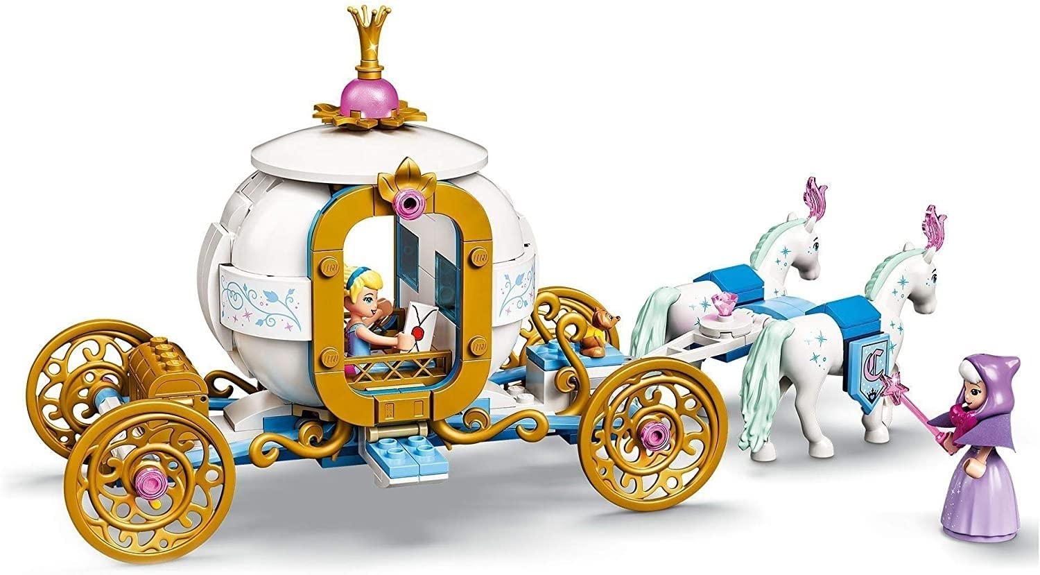 LEGO ǀ Disney 43192 Królewski powóz Kopciuszka; kreatywna zabawka do budowania w sam raz na prezent (237 elementów)