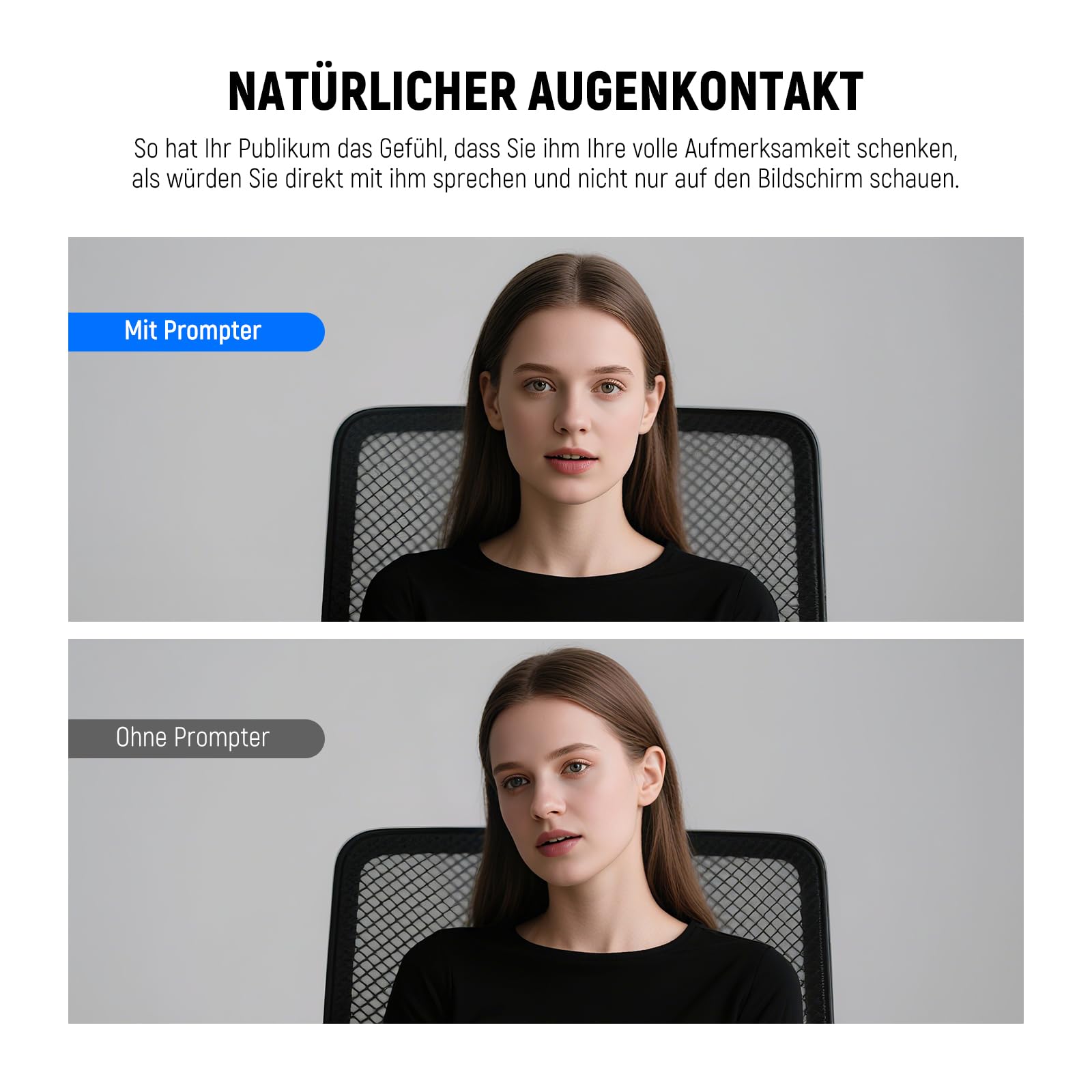 NEEWER 2 in 1 Teleprompter 11 Zoll mit Monitor, Bildschirmspiegelung, Kunststoff, tragbarer Teleprompter für Kamera Smartphone Webcam Windows macOS für YouTube Twitch Live Streaming Konferenzen, X11