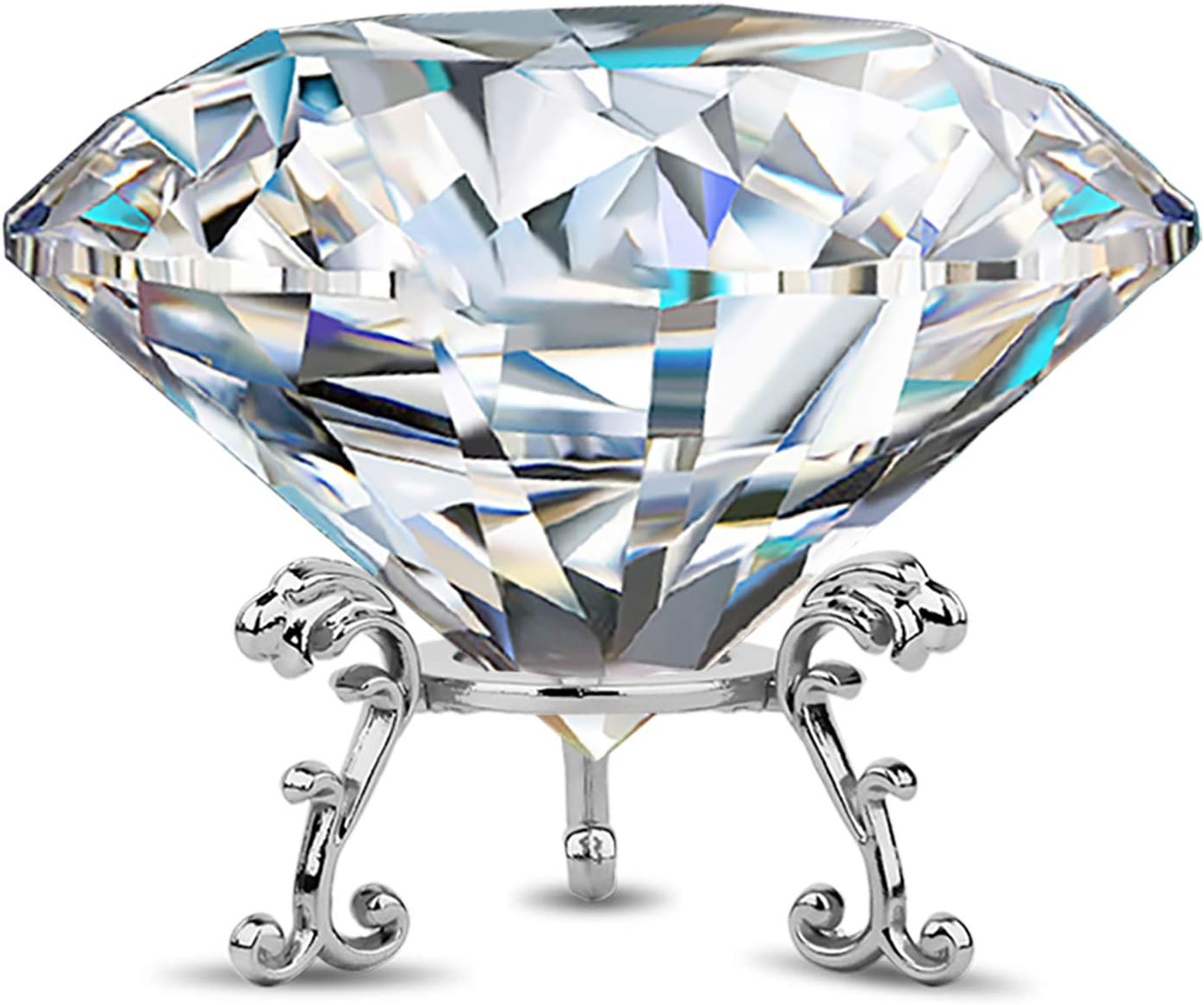 Adwikoso Large Crystal Diamond Paperweight with Stand Jewels Wedding Decorations Centerpieces Home Decor 3.15 inch (Clear)