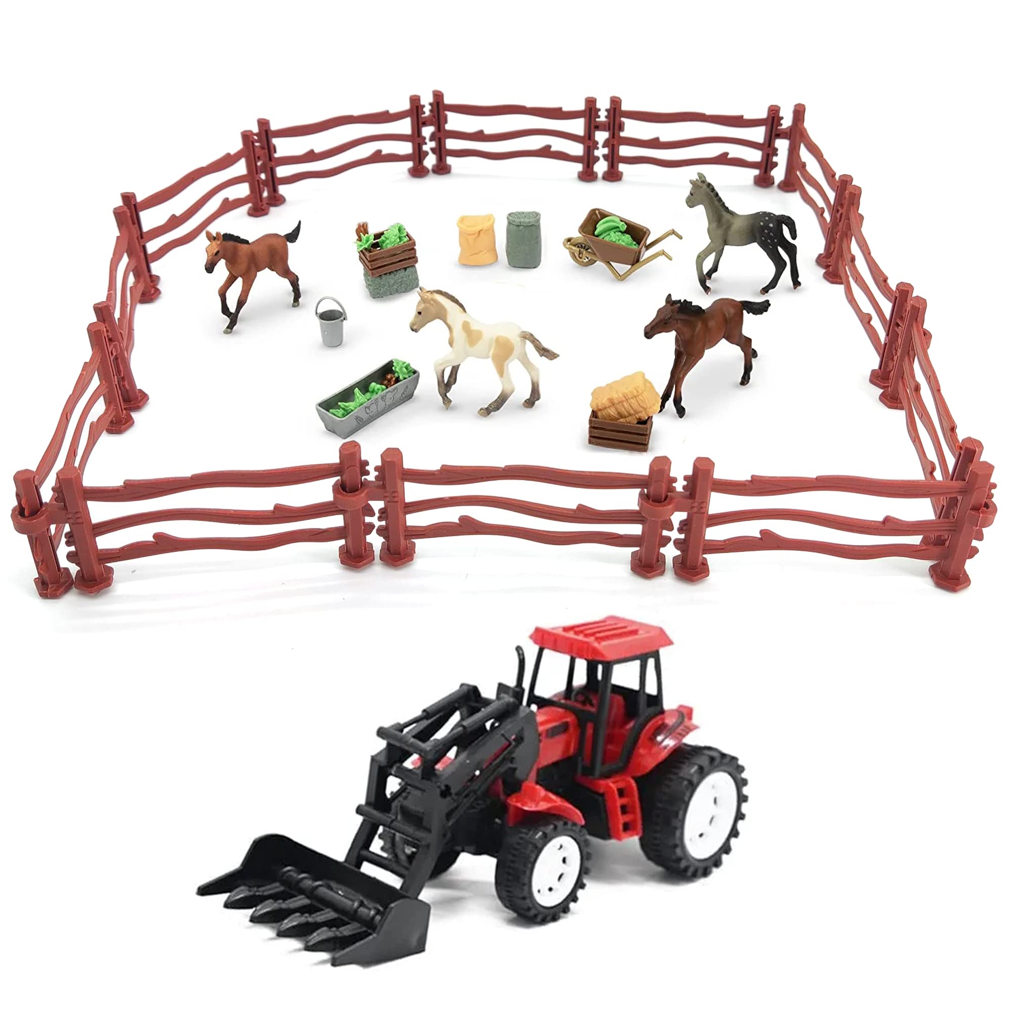 HAOBIN 40-teiliges Zaun-Set – Kunststoff-Farmzäune Für Pferde, Kühe & Co., DIY Spielzeug
