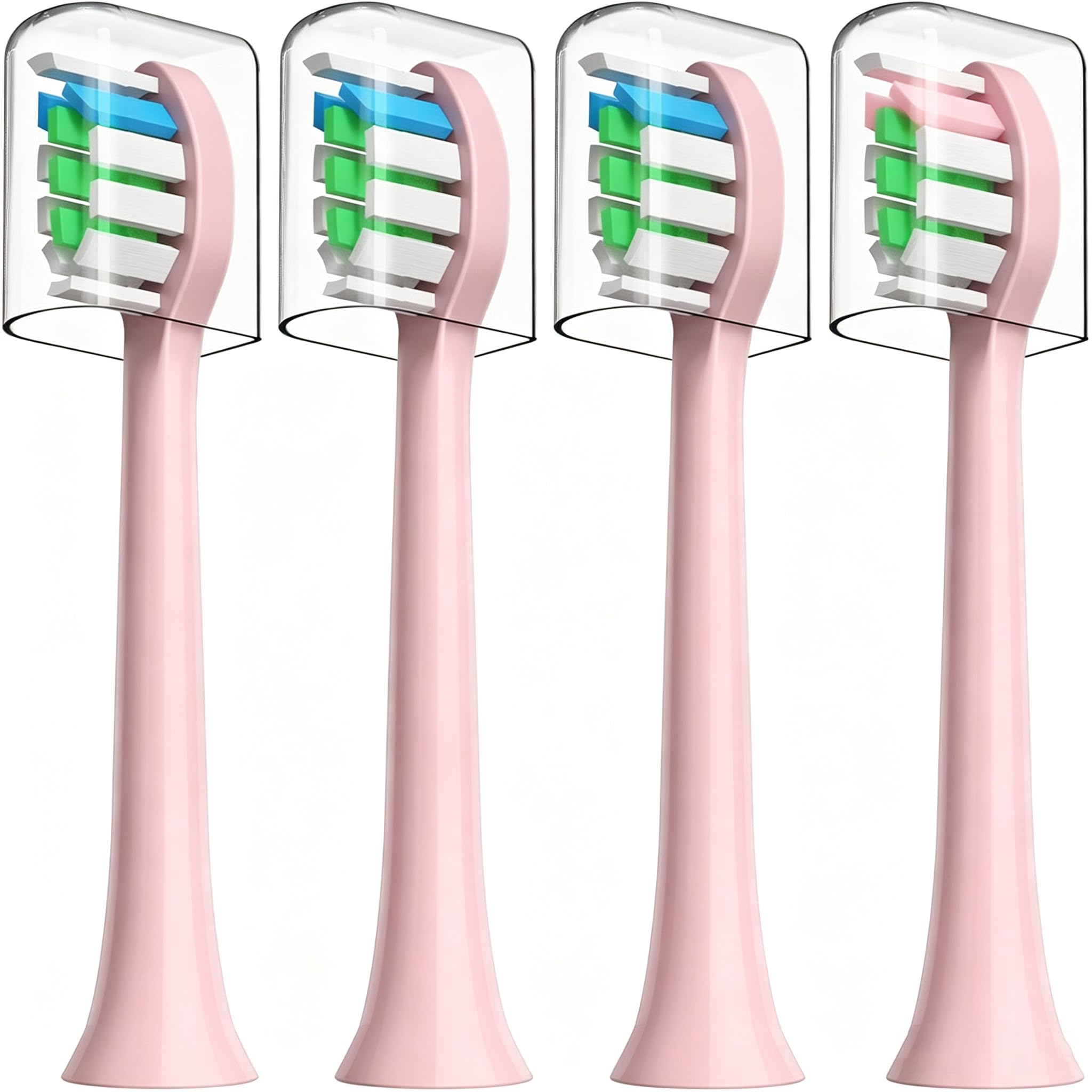 HUACO CARE Têtes de brosse à dents de rechange, 4 têtes de brosse à dents compatibles avec H6 Plus, poils Dupont, rose