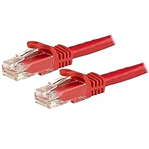 StarTech.com Cavo di rete CAT 6, Cavo Patch Ethernet RJ45 UTP rosso da 1m antigroviglio, cavo gigabit categoria 6