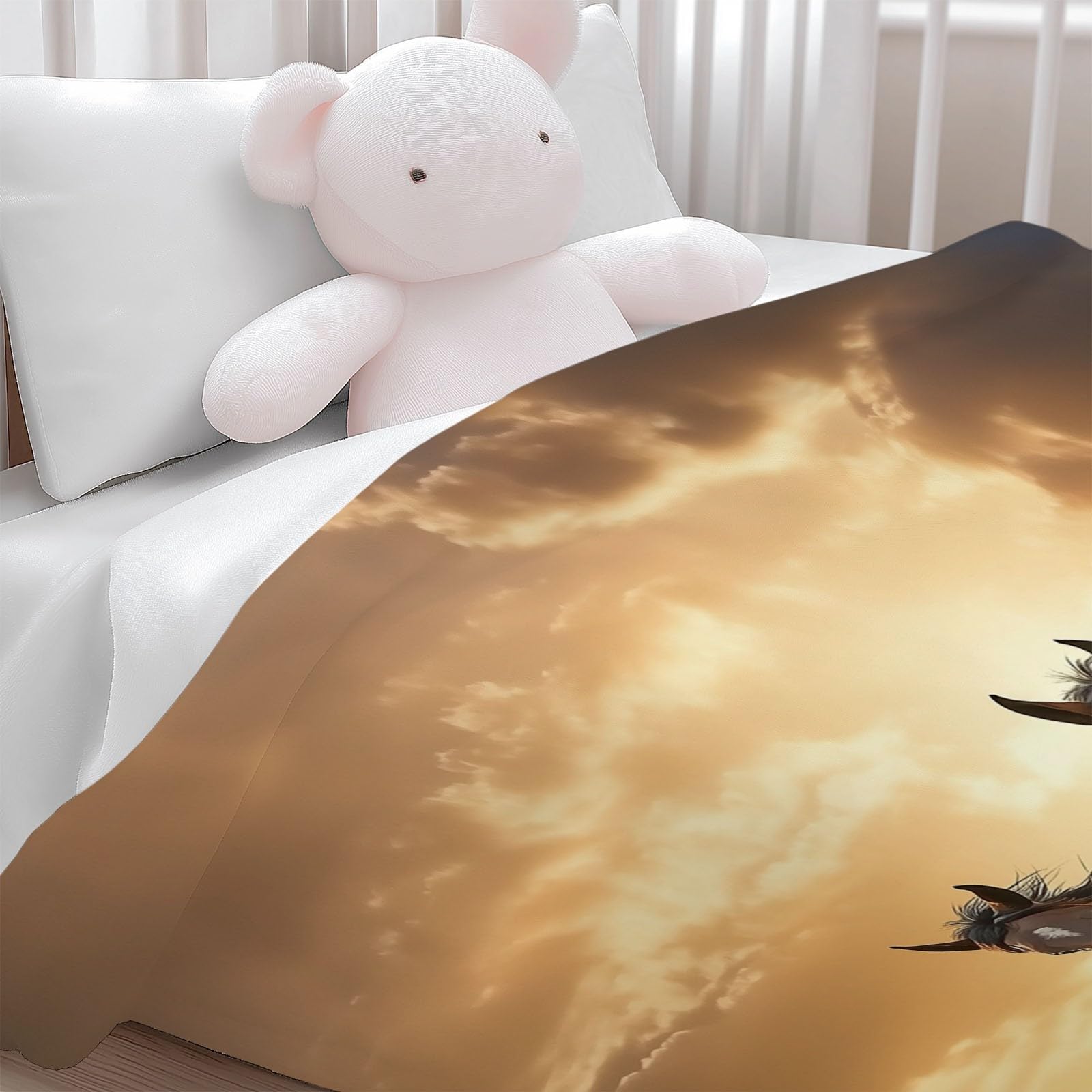 CozyRest Manta de Sofá y Cama de Felpa Súper Suave, Caballo Marrón de la Pradera Fotografía Natural 220 x 240 cm - Ideal para Hogar y Decoración