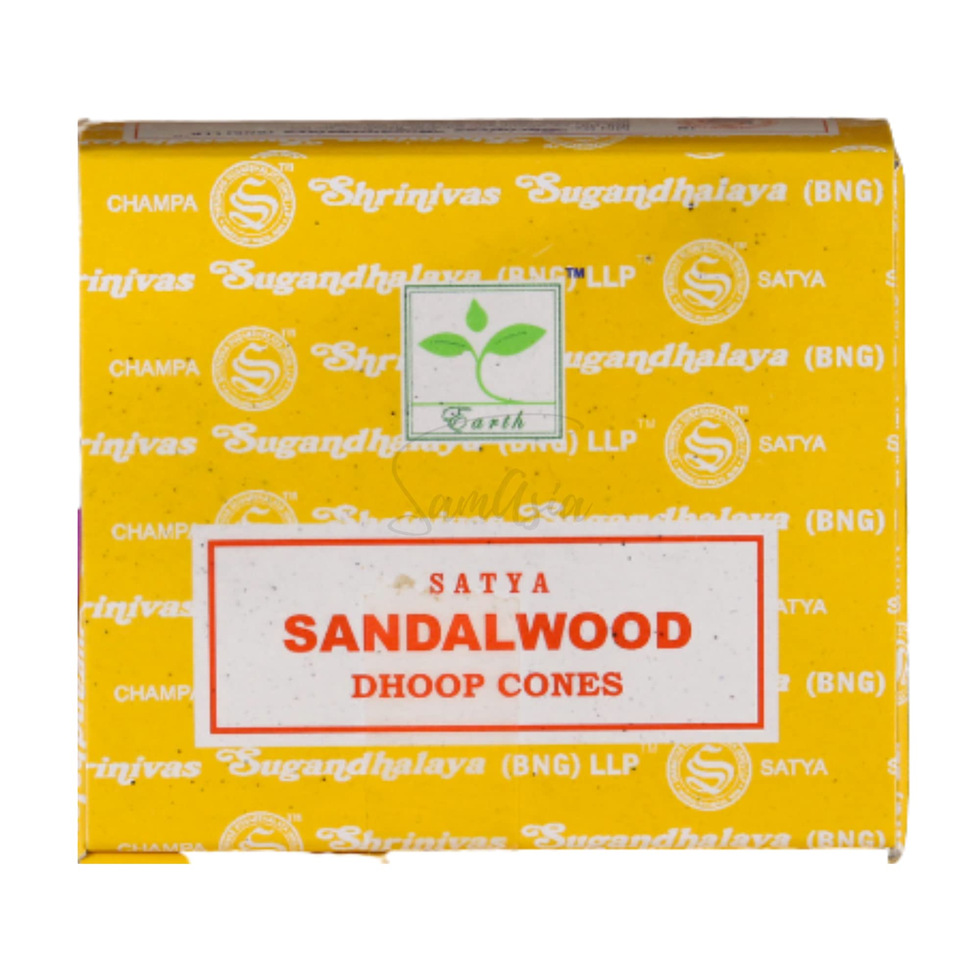 Satya Sandalwood Incense Cone x1 pack, used for Aromatherapy, Spa, Yoga, Weddings, Reiki, Meditation, Healing by SAMASIA