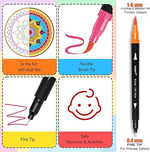 Vista 12 de Tanmit Coloring Supplier 36 bolígrafos duales