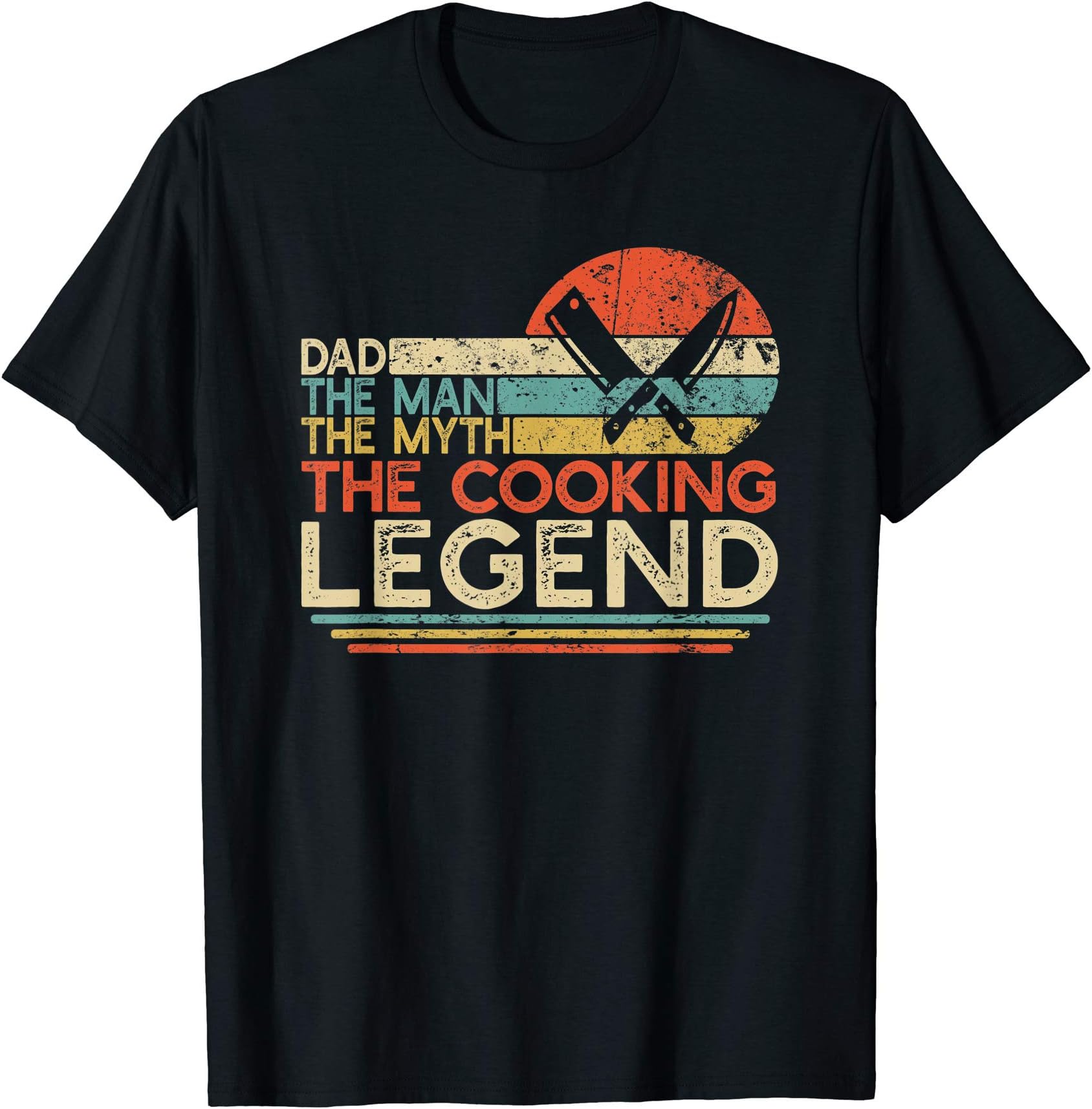Chef Dad ShopVintage Cooking Dad The Man The Myth The Legend Chef Gift T-ShirtOEKO-TEX STANDARD 100