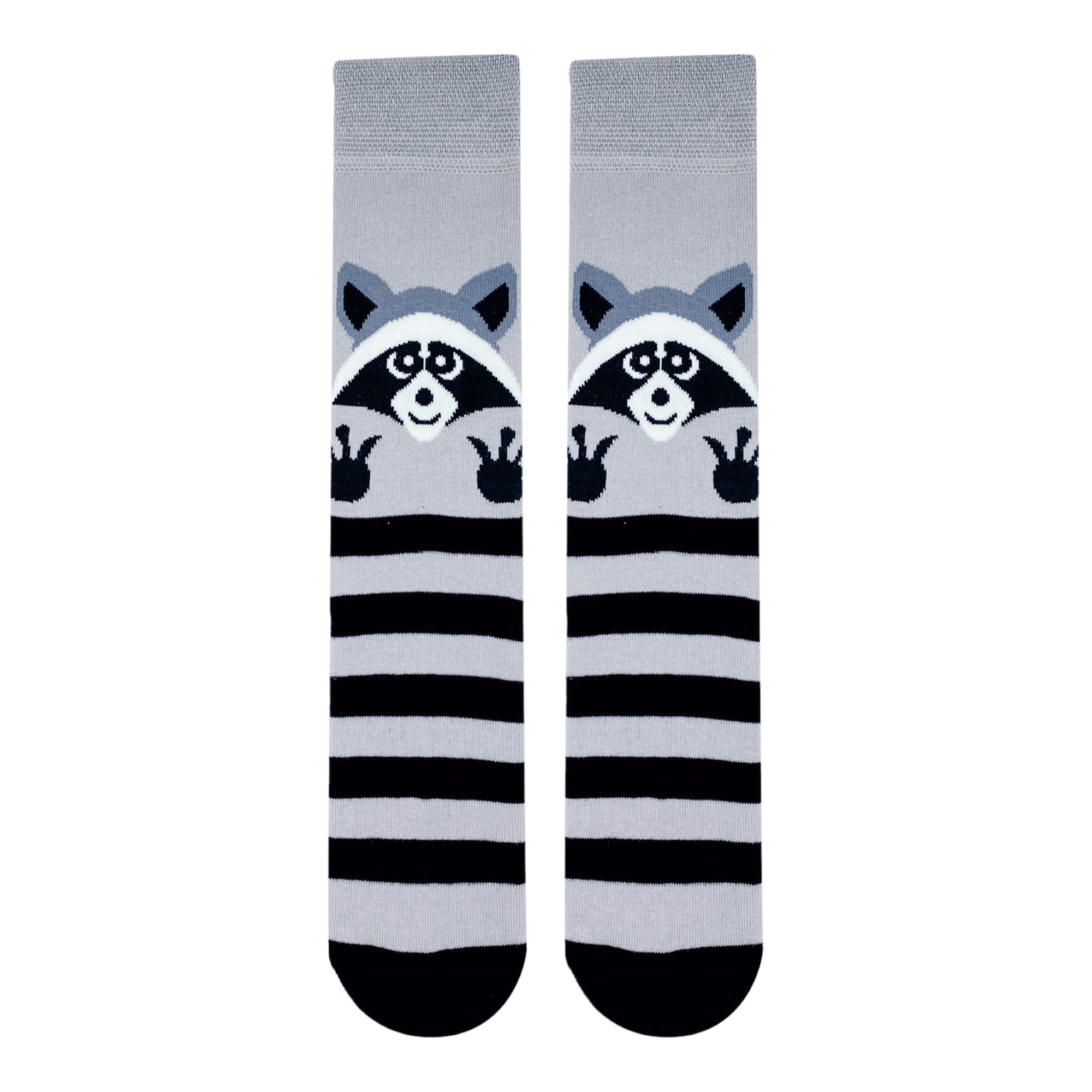 Raccoon Pattern Cute Fun Socks Animal Gifts Unisex Novelty Funky Premium Cotton