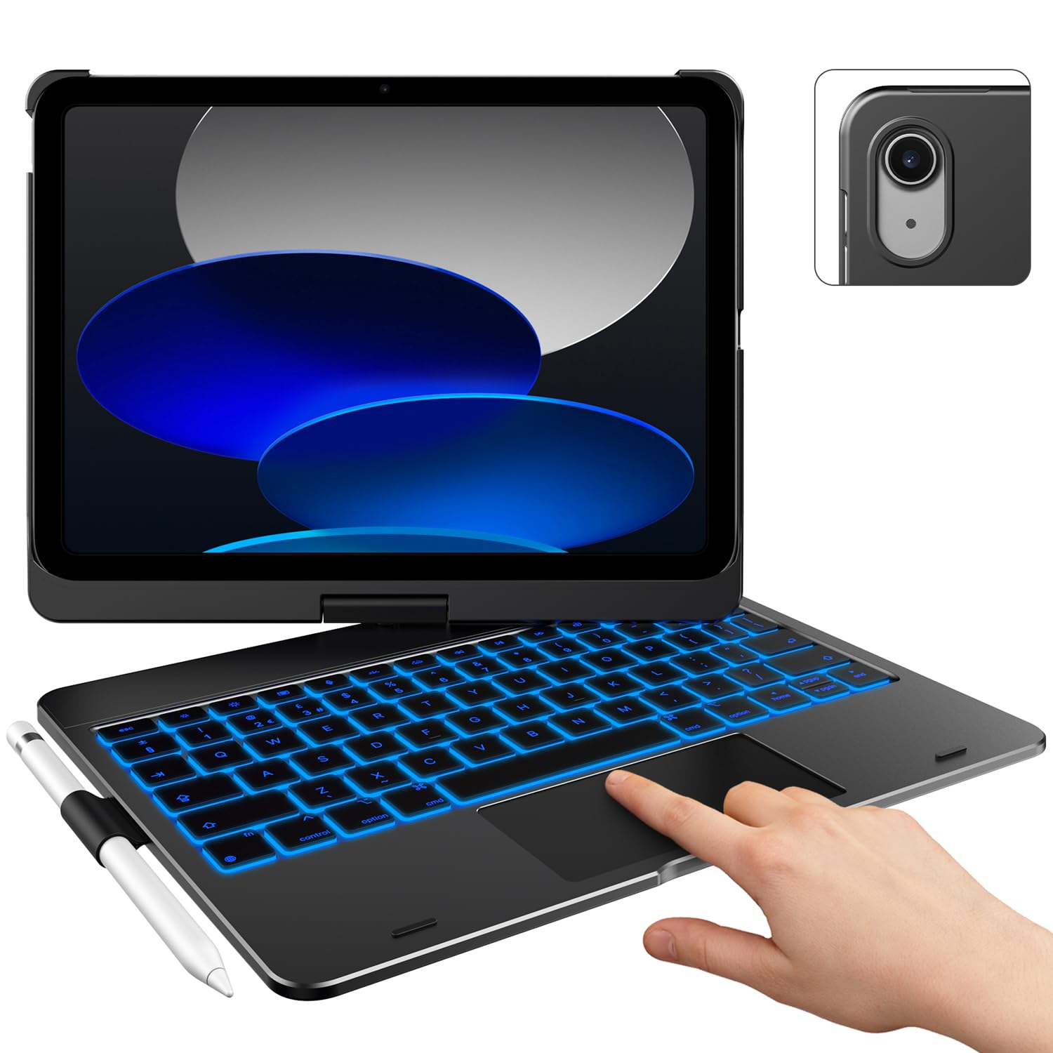 Funda con teclado iPad A16 11a generacion y trackpad multitactil delgado 8