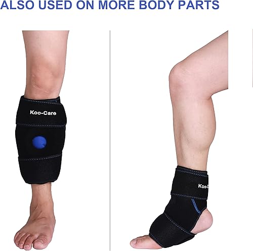 Miniatura 7 de Koo-Care Paquete de 2 rodilleras de gel y envoltura para lesiones, reutilizable, terapia fría y caliente, compresa, alivio del dolor para artritis,