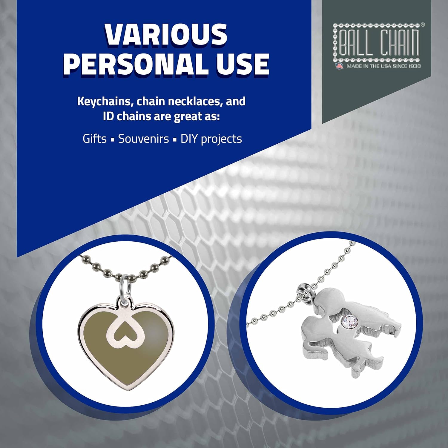 Ball Chain Number 6 Ball Chain - Aluminum Bead Chain - 100-Foot Spool - 1/8 Inch in Diameter - Lightweight and Rust Resistant