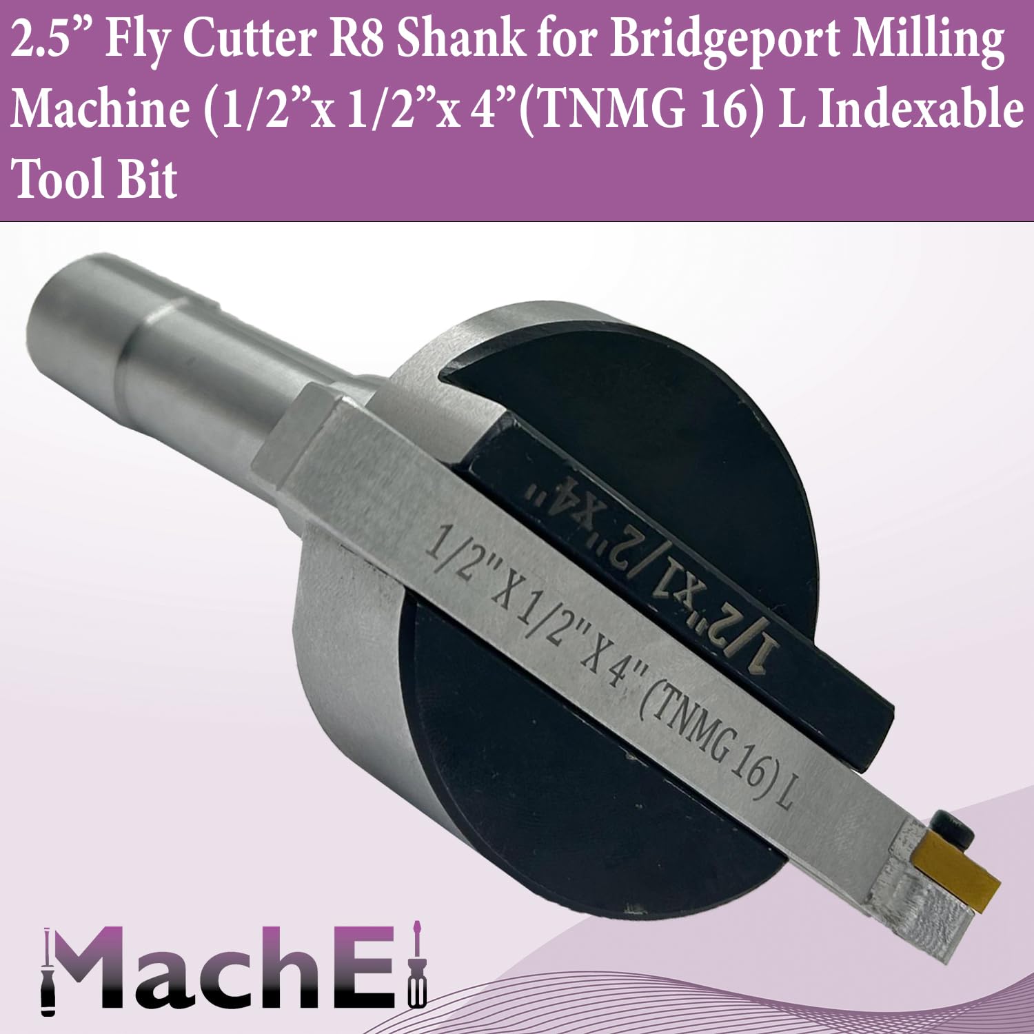 MachEl Frez muchowy 6,3 cm z chwytem R8 do frezarki Bridgeport + 1/5.1 cm x 1/5.1 cm x 10.2 cm frez z węglika spiekanego