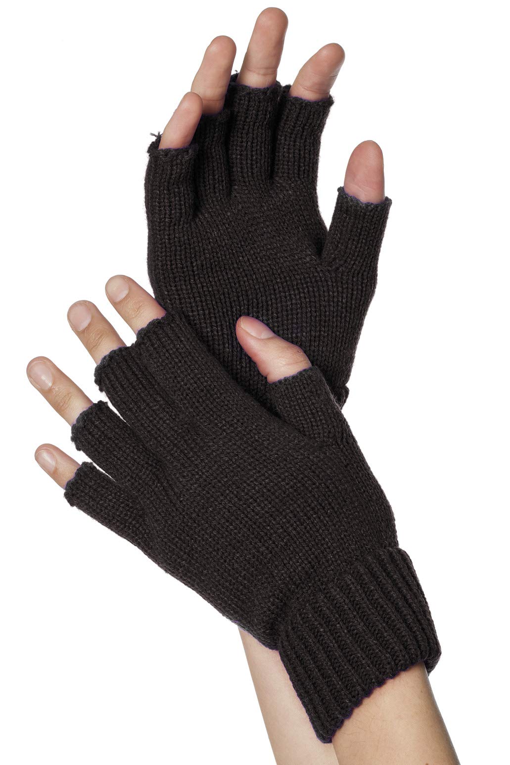 Wilbers Karnaval B.V. Gestrickte fingerlose Handschuhe Schwarze – Kostümzubehör
