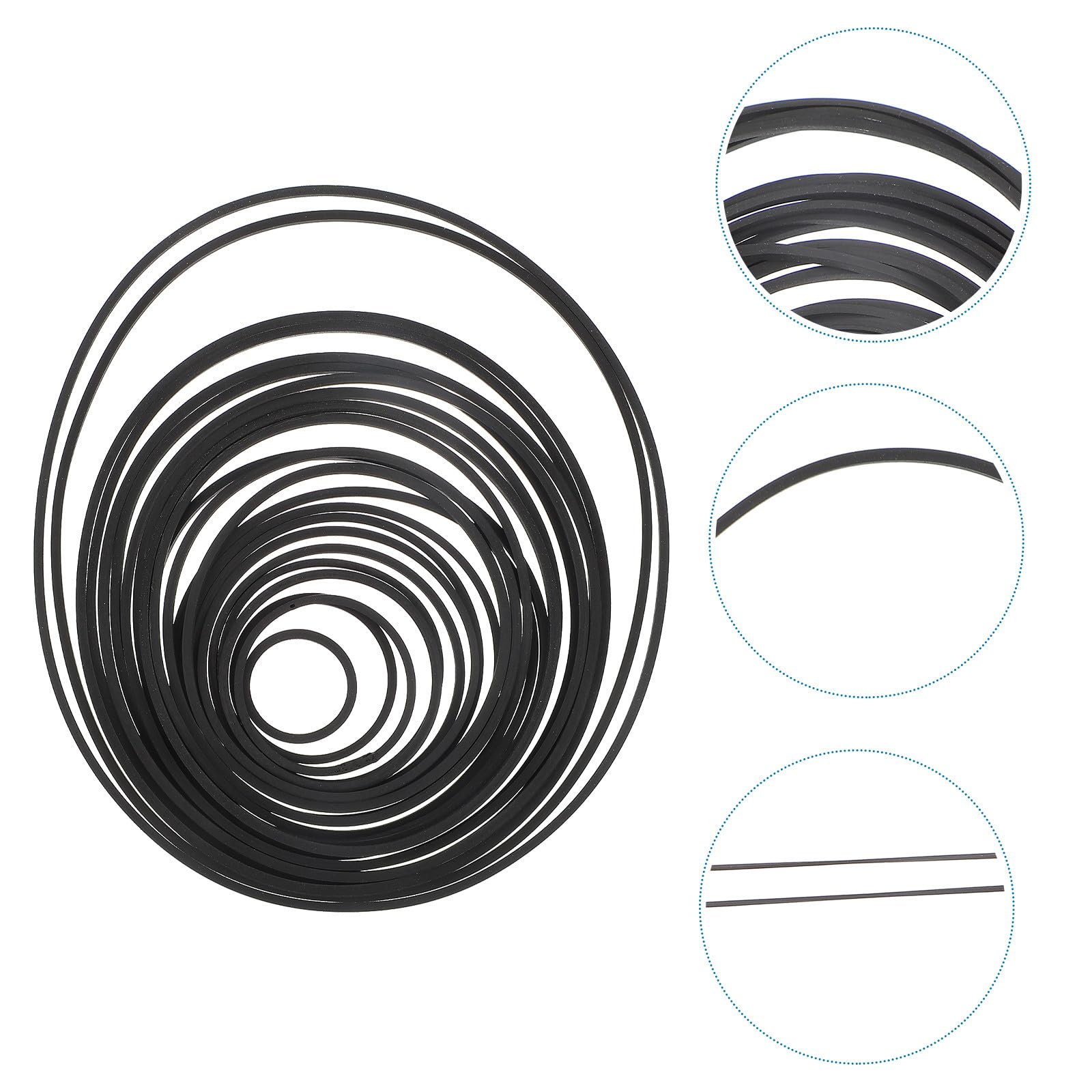 Cinghia in gomma per riparazione di macchine a nastro, 1,5 mm², cinghia piatta 25 135 mm, cinghia di ricambio per registratori e dispositivi audio portatili