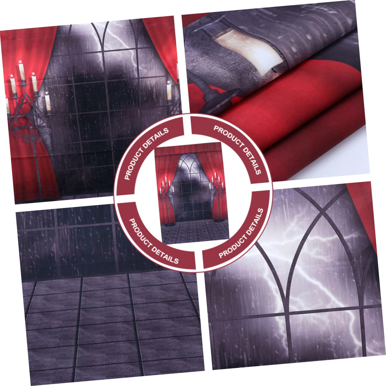 Ipetboom Sfondo Spaventosa Fotografico di Rosso in e Halloween Motivo Vinile Realistico Tridimensionale Decorazione Murale per Feste