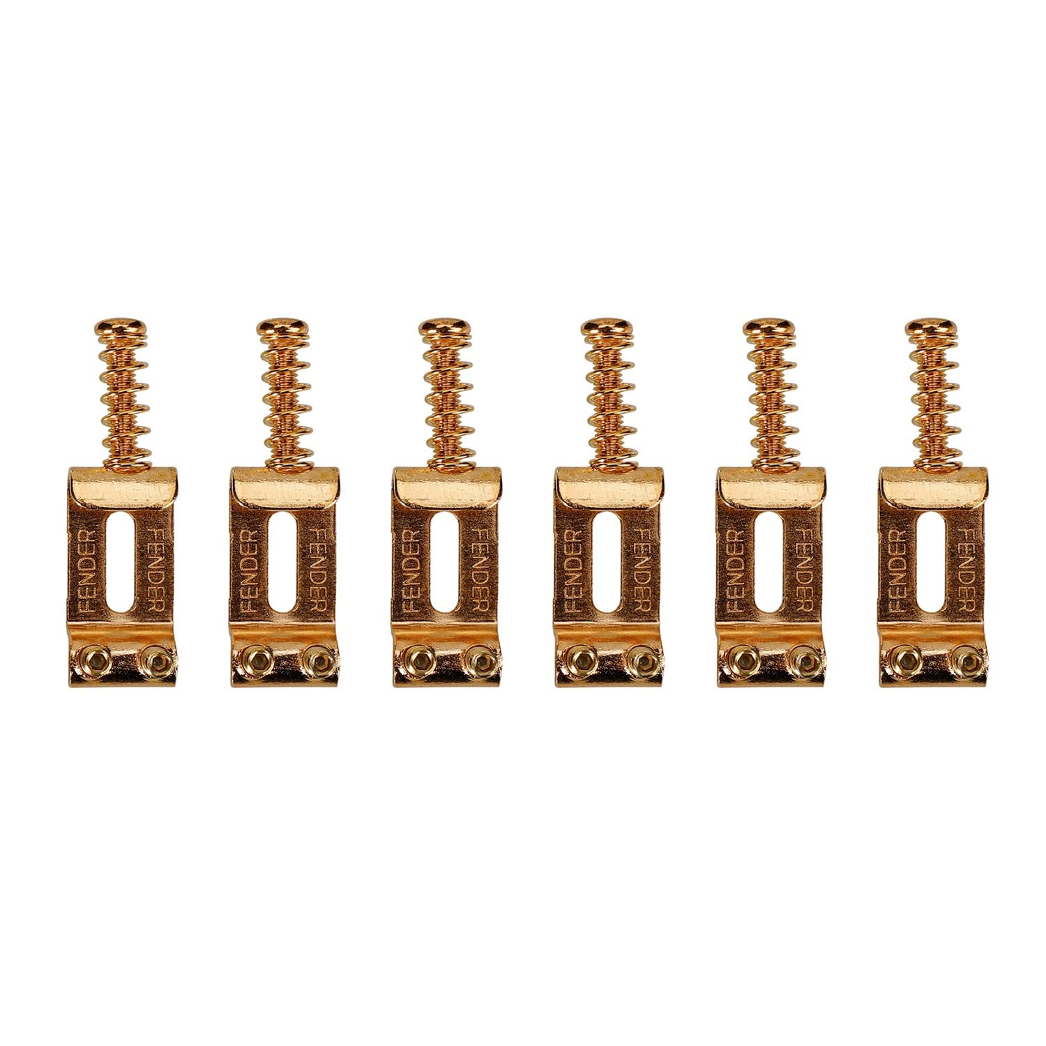 RuiJOTWAT 6 Pack Roller Tremolo Bridge Saddles for Strat Stratocaster and Tele Telecaster Electric Guitars, Nickel Gold