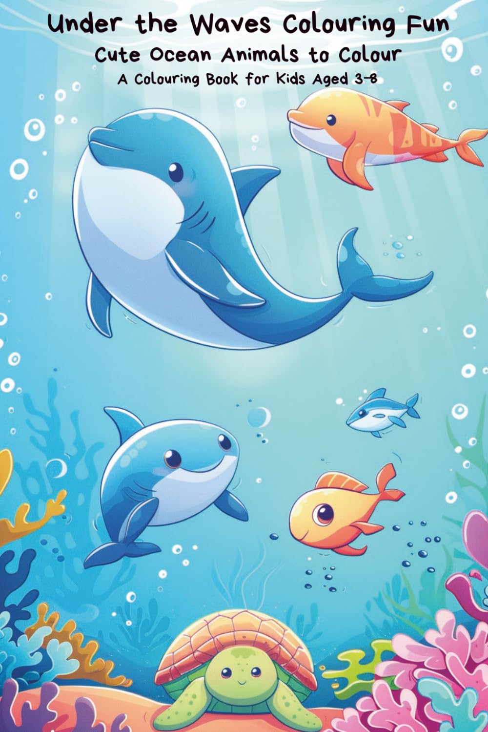 Under the Waves Colouring Fun Cute Ocean Animals to Colour | A Colouring Book for Kids Aged 3–8: Big, Simple and Fun Sea Animal Colouring Pages for Little Hands