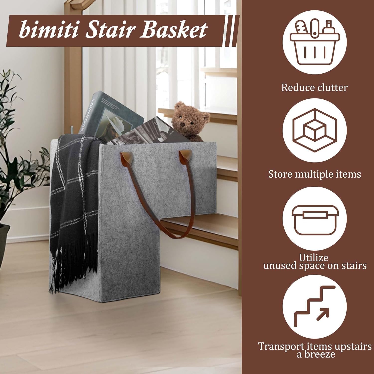 2 Stück Treppenkörbe Grau - Faltbare Stufenkörbe Für Aufbewahrung