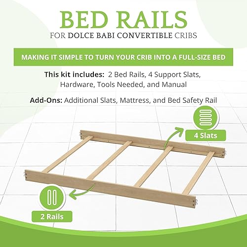 Vista 44 de CC KITS Kit de conversión de tamaño completo Rieles de cama para cunas Dolce Babi (gris paloma)