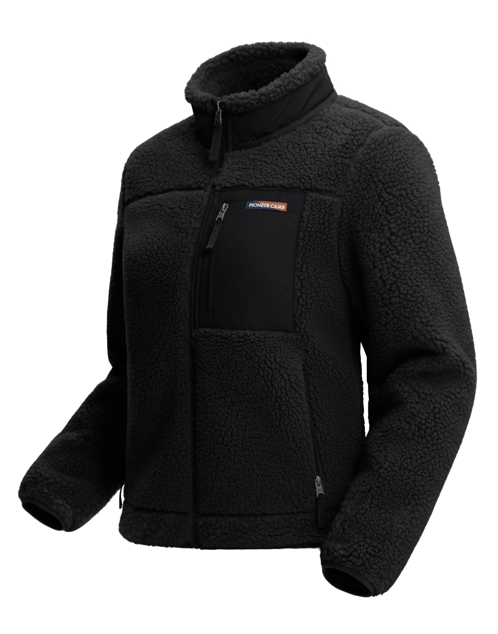 Pioneer Camp Veste Polaire Femme à Col Montant - 550g Ultra Épaisse, Anti-Vent - Pour Randonnée, Ski, Alpinisme - Tissu Haute Densité Anti-Bouloche - Pochettes Zippées, Ourlets Élastiques