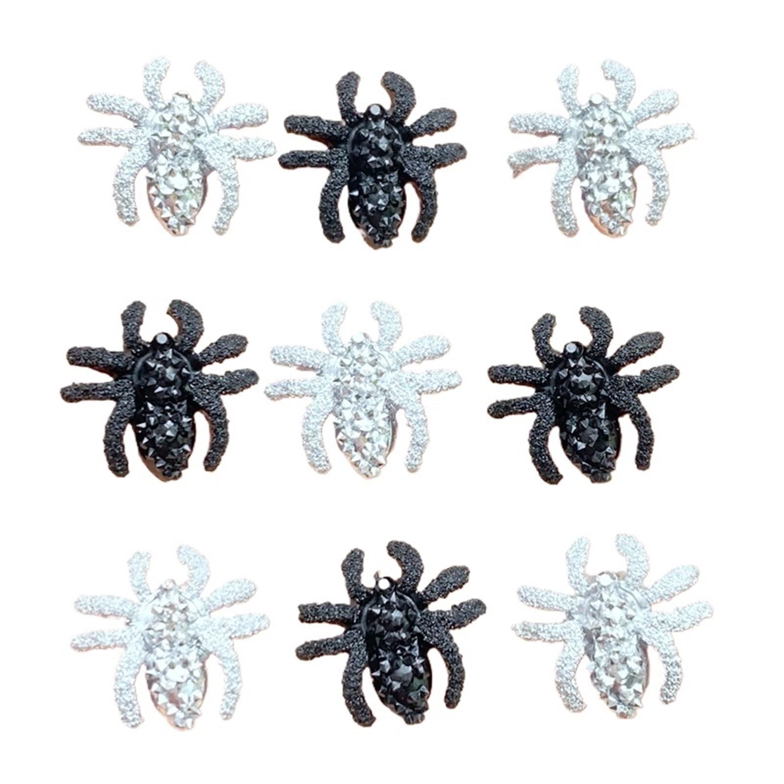 Flat Back Rhinestones Diamante, 50pcs Mini Spider Flat Back Resin Cabochons Rhinestone Crystal Strass for Clothes Jewelry Bag Making DIY Crafts 13mm Diamond Art(Mixed)