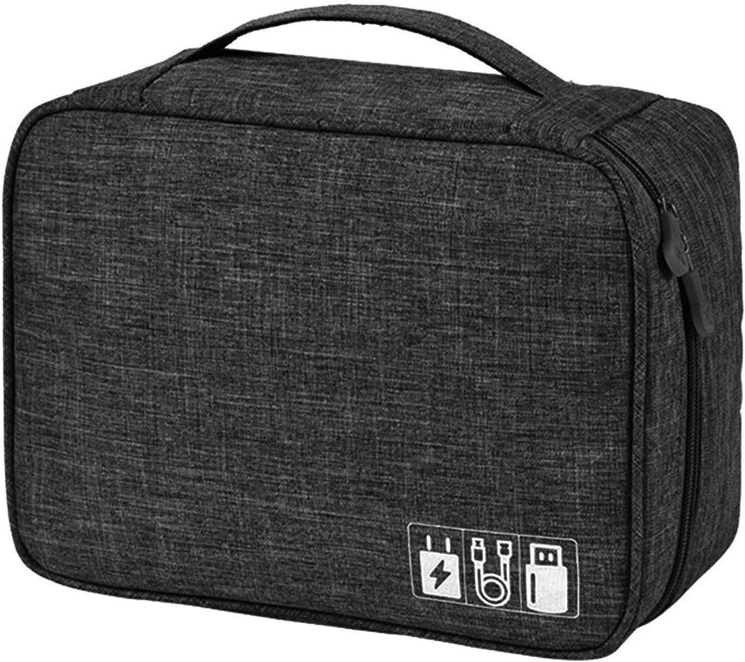 Brain Freezer Electronic Accessories Organizer Bag Gadget Carrying Bag Digital Storage Bag for USB Flash Drives, Charger, Earphone, Cables Storage Case Pouch Black