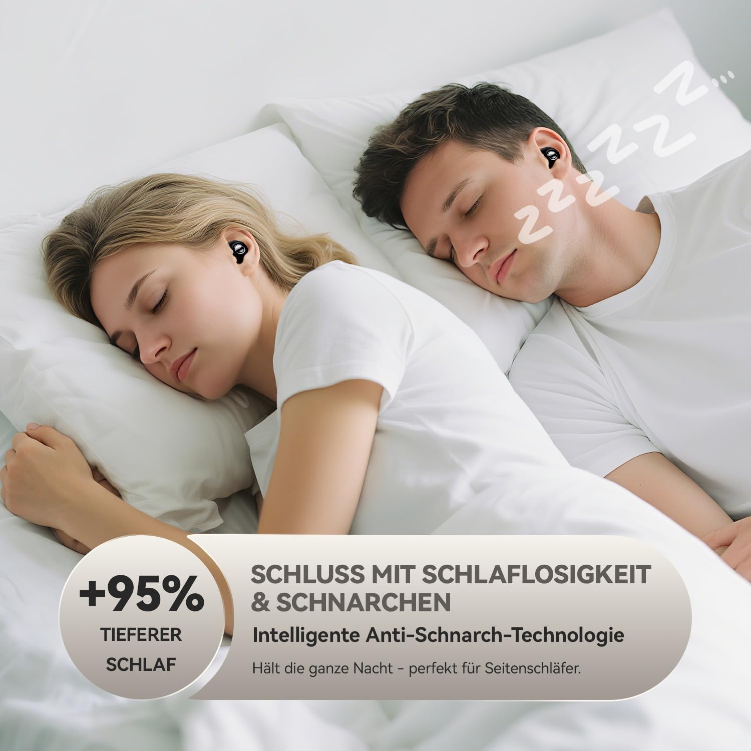 Produktbild von Noise-Cancelling-Ohrstöpsel Zum Schlafen – 45 DB Dämpfung, Silikon, Schwarz, Klein, Wiederverwendbar
