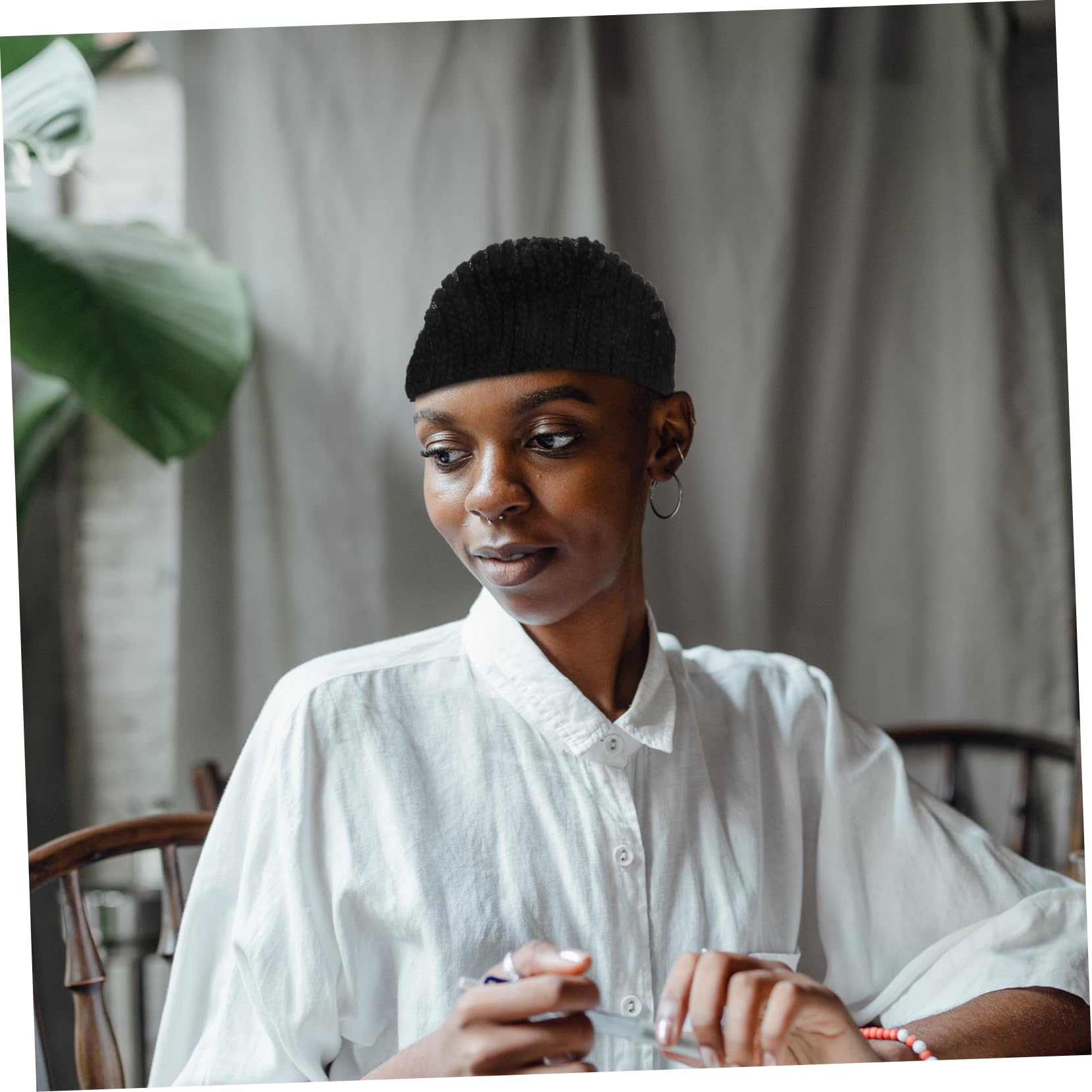 Gogogmee Elastic Sew Dome Cornrow Wig Cap Wig Cap for Braiding Wig Making Caps Soft Comfortable Black Wig Cap