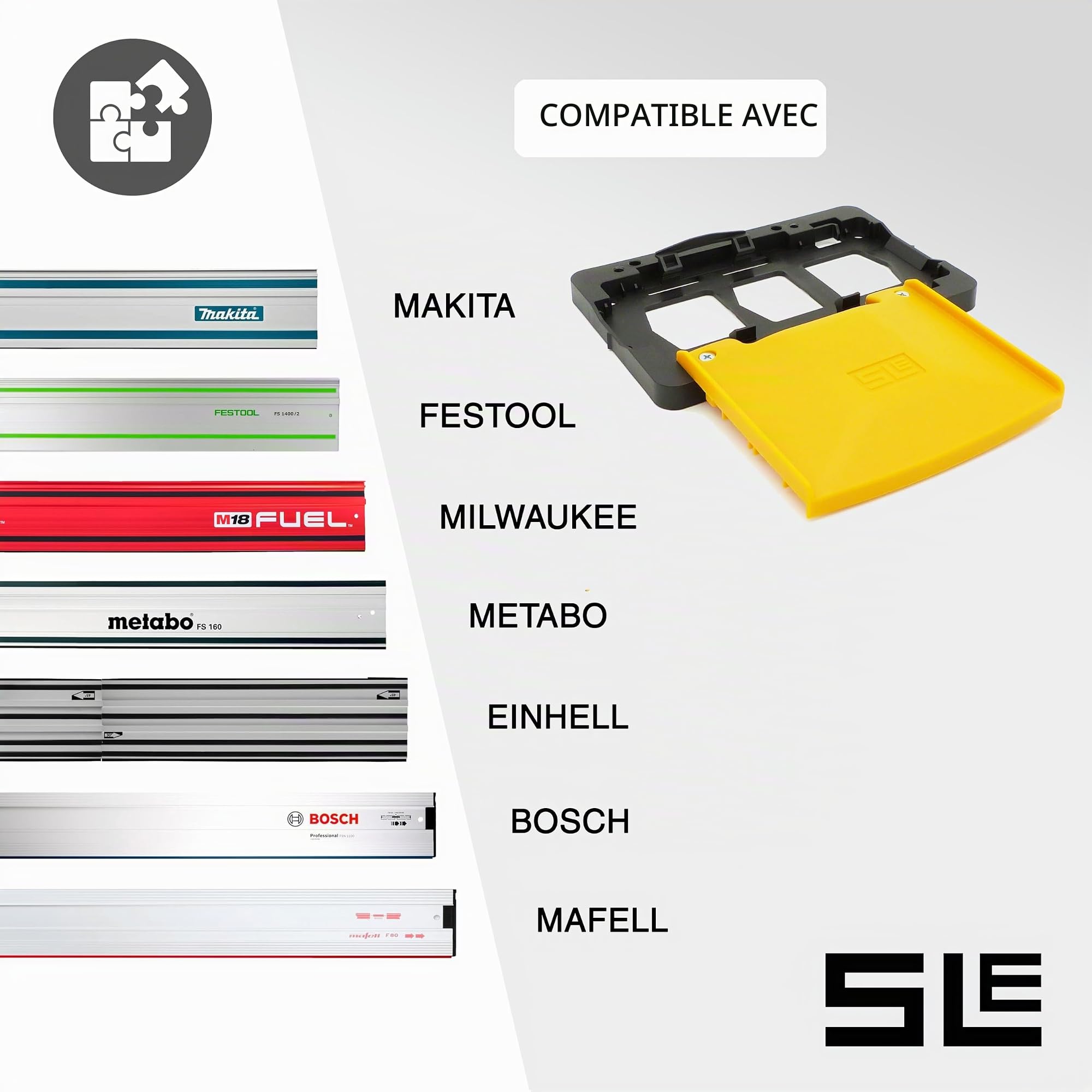 Adaptateurs de rail professionnels SLE pour scie sauteuse DEWALT DCS331, adaptateurs pour rail de Makita/Festool/Bosch/Mafell/Einhell/Milwaukee/Metabo