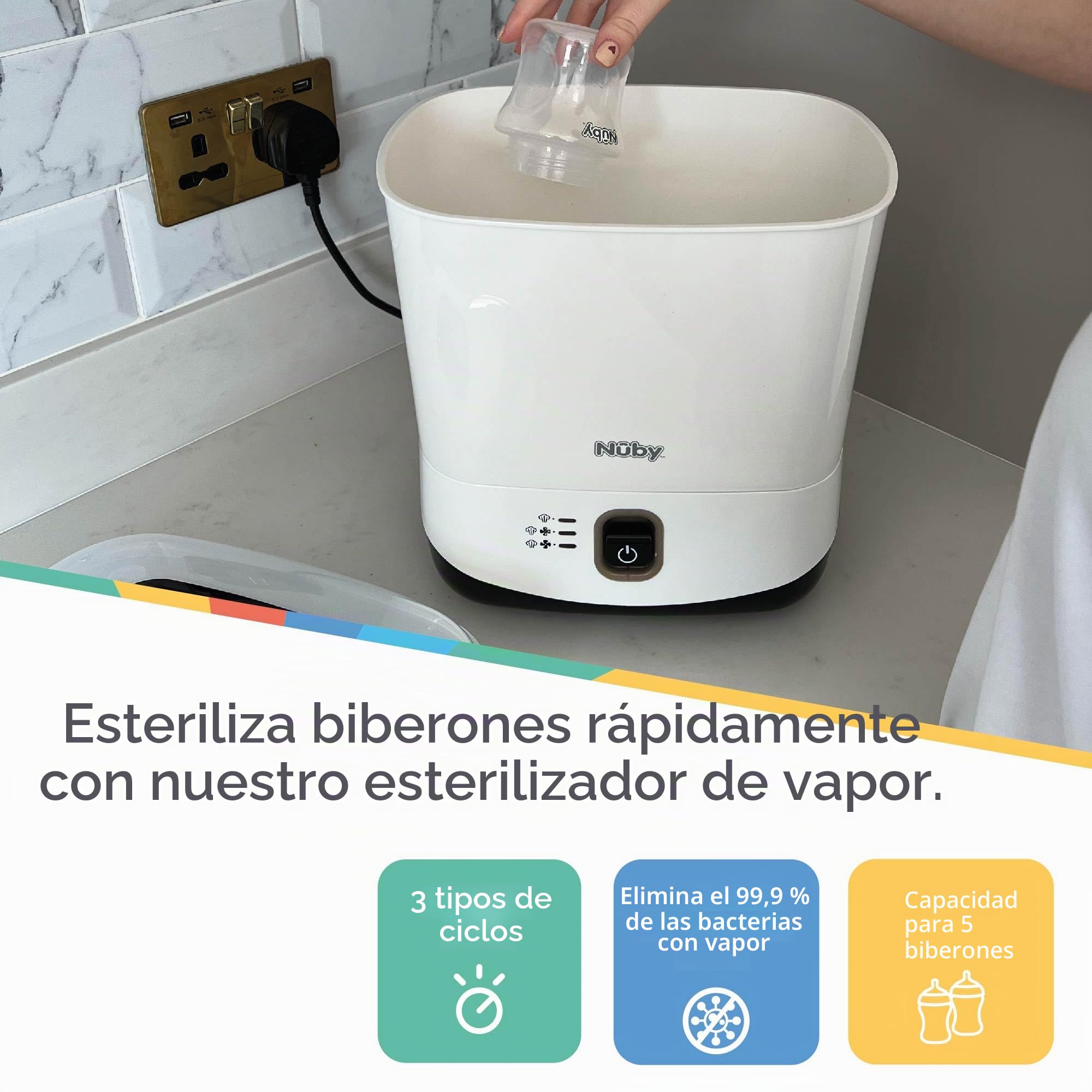 Esterilizadores marca Nuby. Modelo NT STEAM STERILISER & DRYER